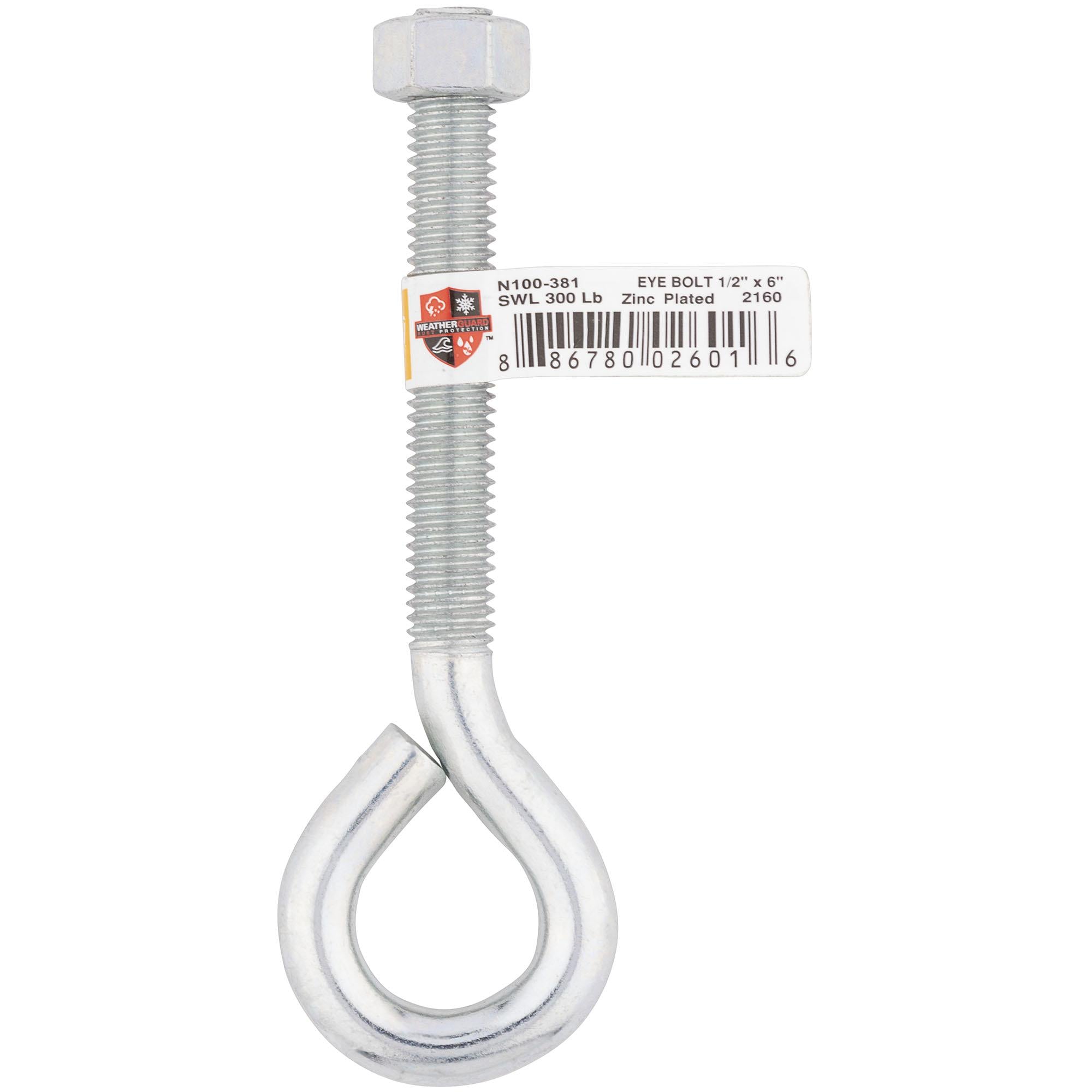 National Hardware -N100-381 2160BC 1/2" x 6" Eye Bolt in Zinc Plated