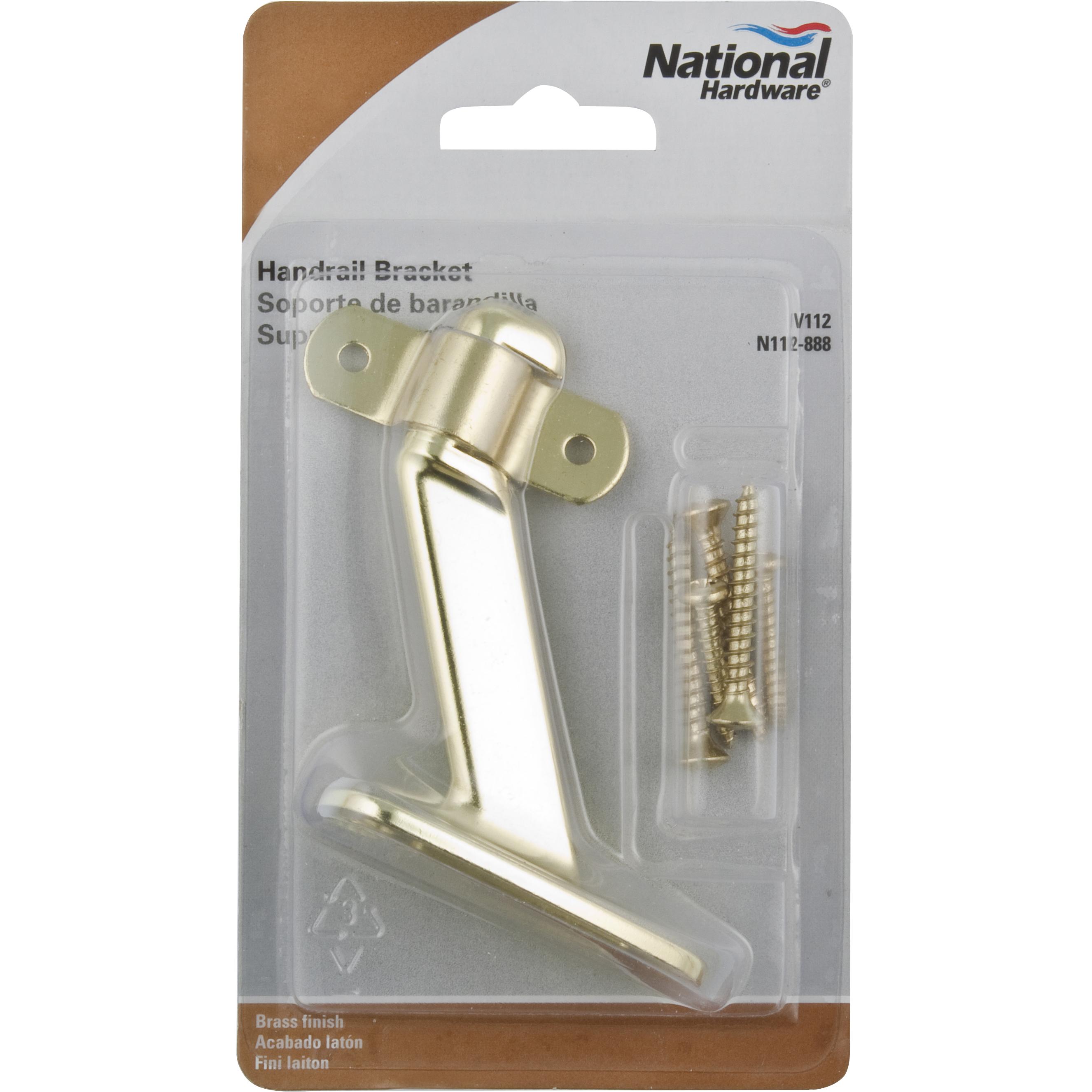 National Hardware - N112-888 V112 Handrail Bracket in Brass