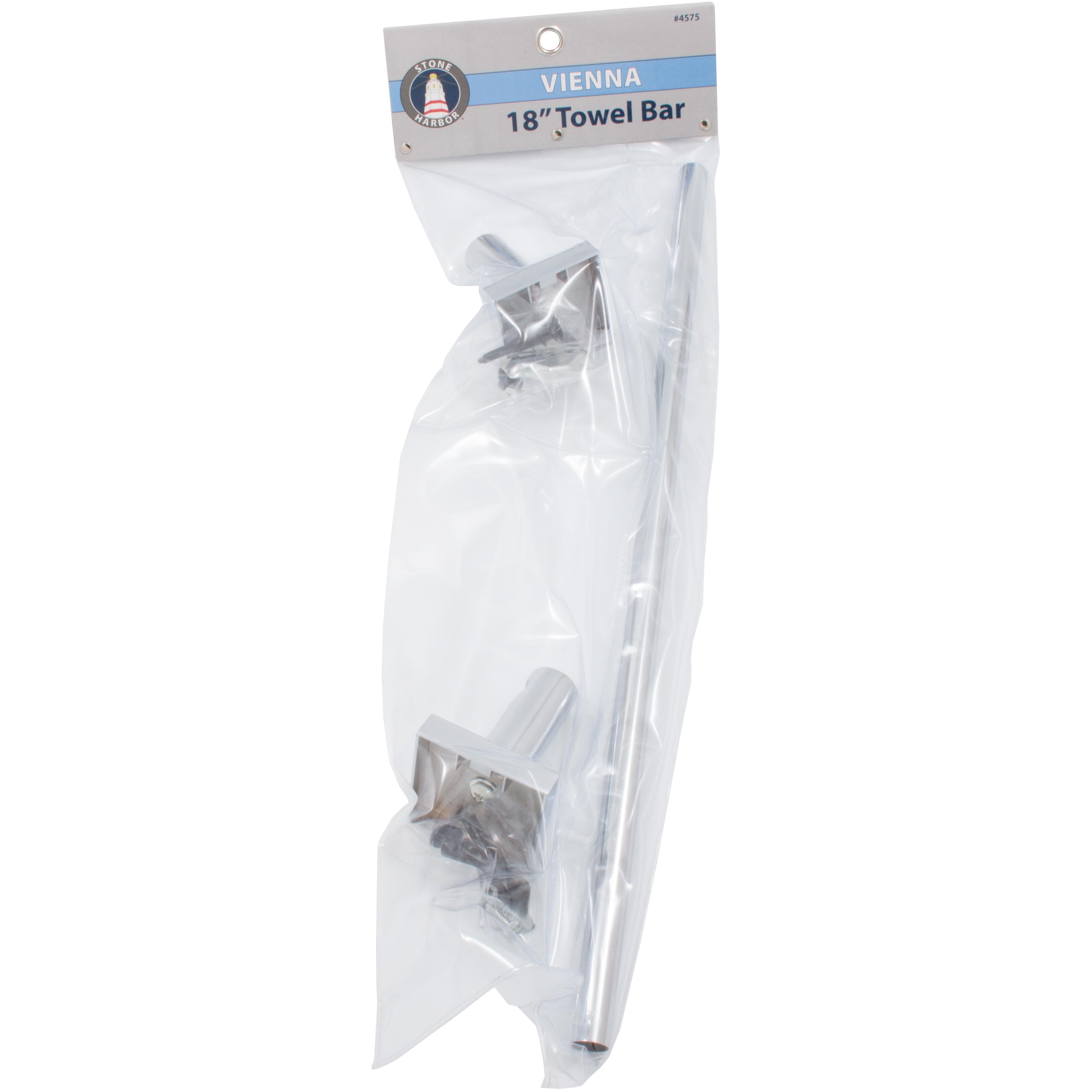 Stone Harbor Hardware Vienna Towel Bar, 18 Inches, Polished Chrome