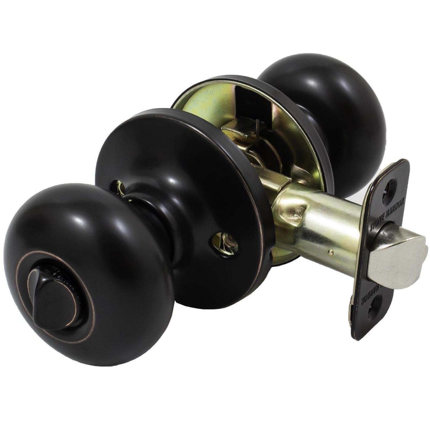 Stone Harbor Hardware Highland Door Knob, Entry Latch, SC Keyway, Vintage Bronze