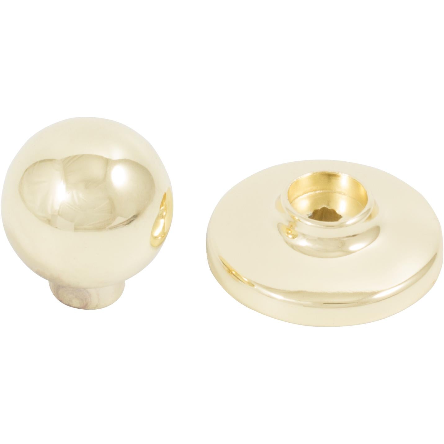 Stone Harbor Hardware Die-Cast Round Bi-Fold Door Knob, 1-1/4 Inches with 1-3/4" Backplate, Polished Brass