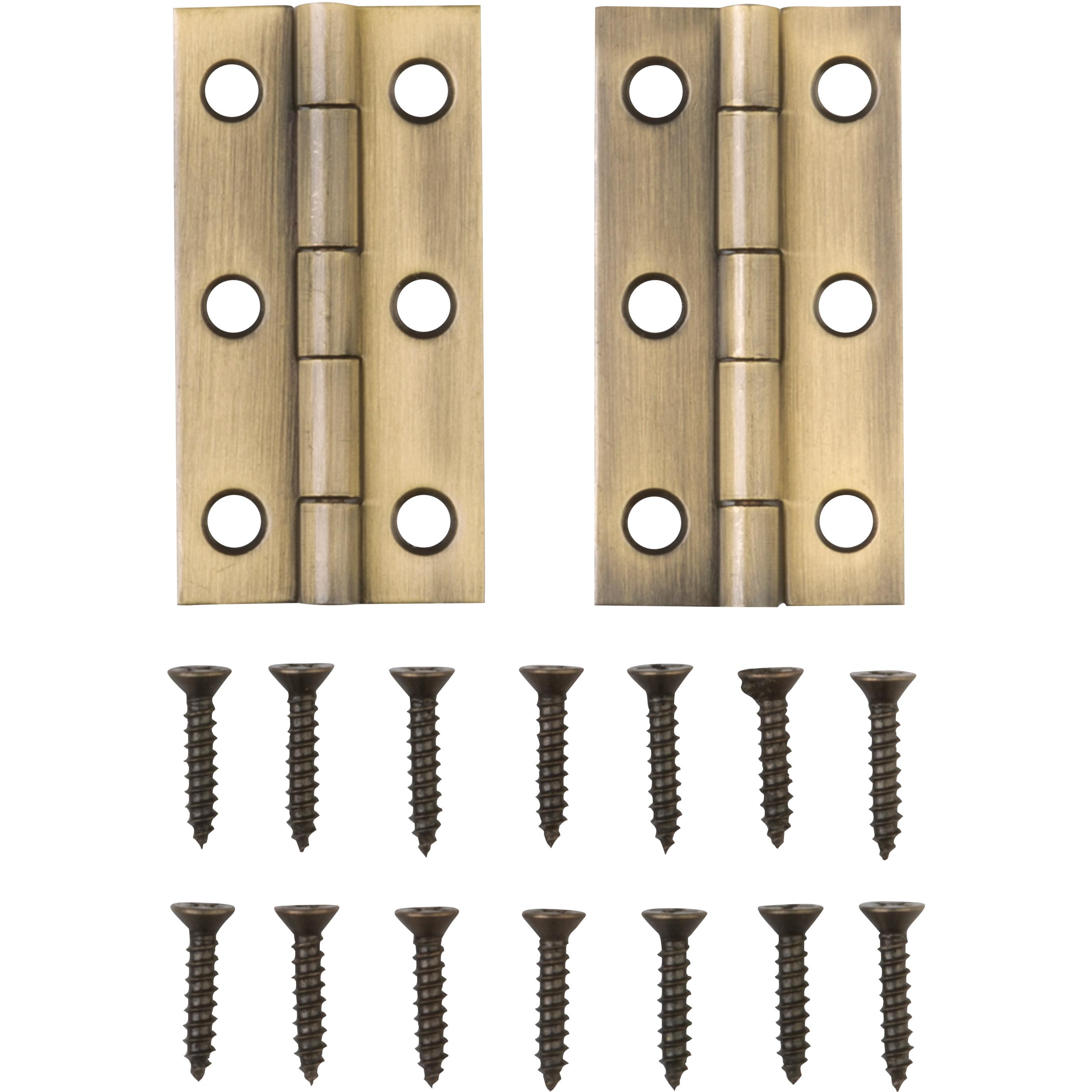 National Hardware - V1800 2" x 1" Hinge 2/pk - Antique Brass
