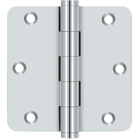 3.5" x 1/4R Solid Brass Hinge 2/pk - Polished Chrome
