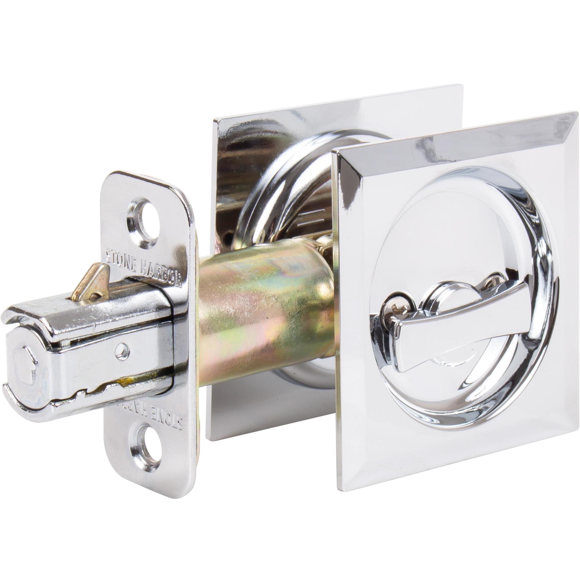 Contemporary Square Pocket Door Lock Privacy