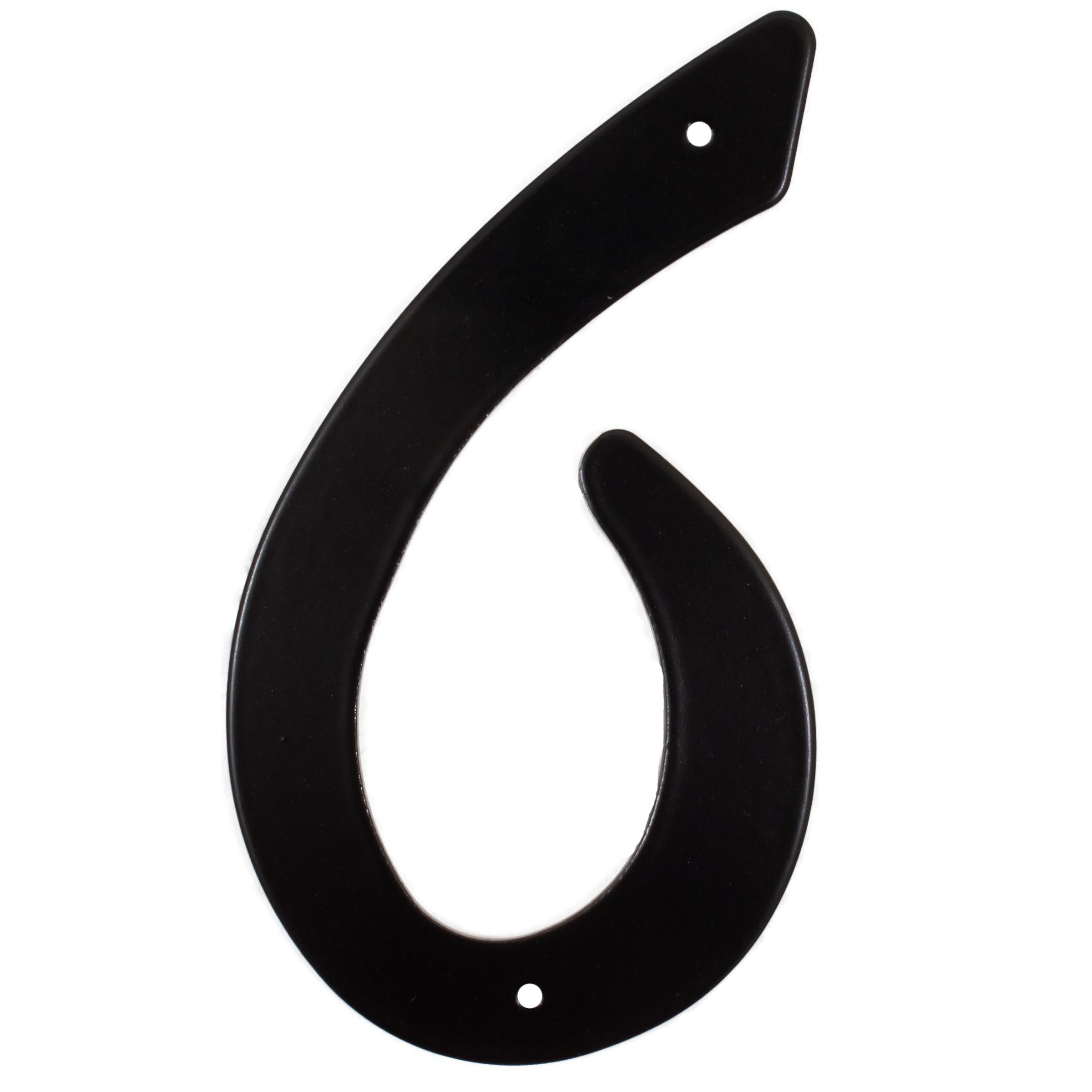 Stone Harbor Hardware Smooth House Number, #6, 4 Inches, Matte Black
