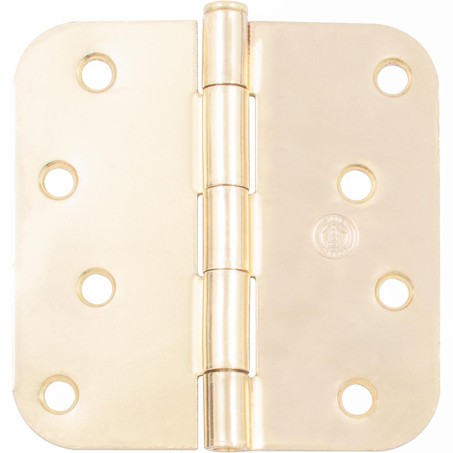 Stone Harbor Hardware 4" Door Hinges, 5/8" Radius Corner, Polished Brass, 2-Pack
