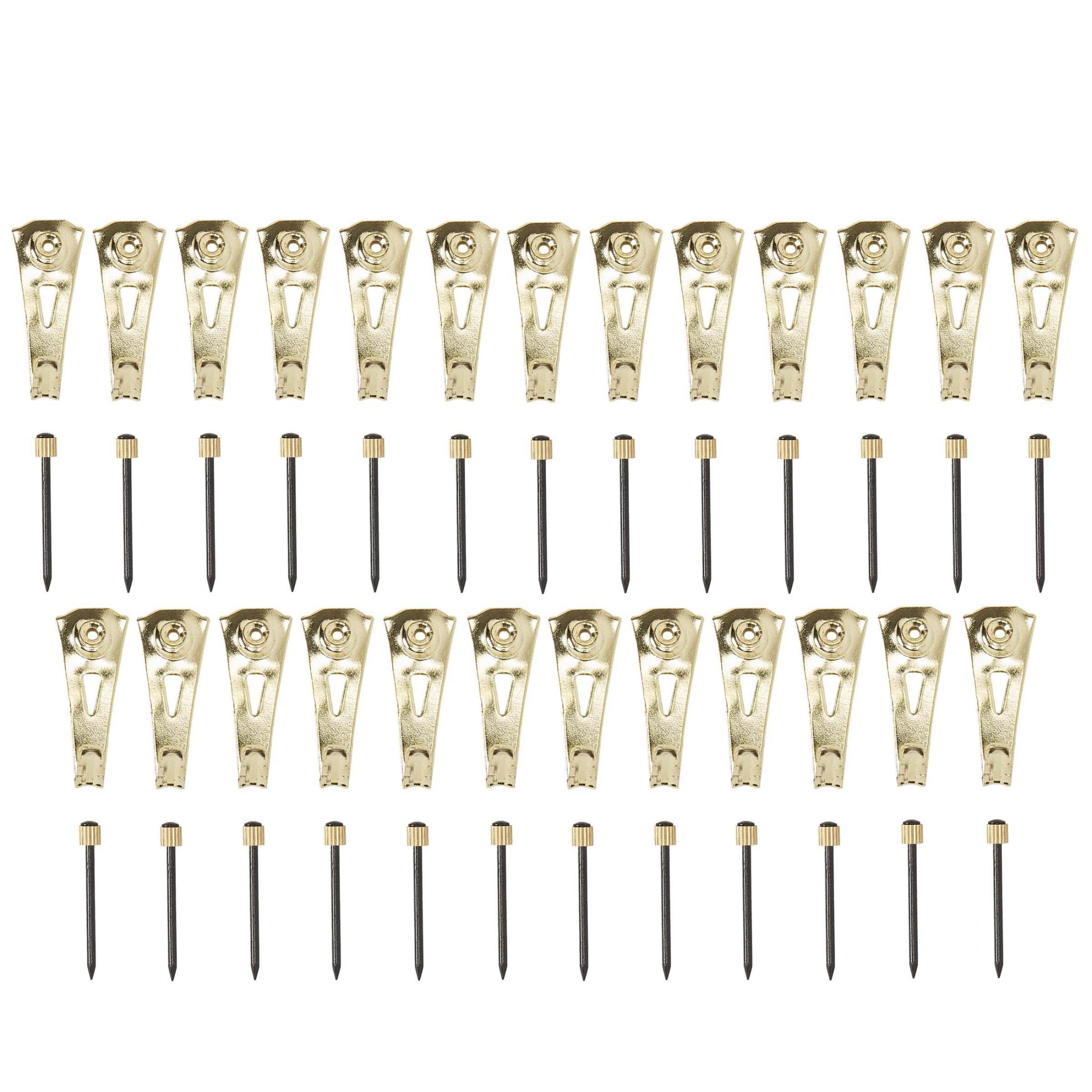 National Hardware - N260-076 TB2532-25 Professional Premium Picture Hangers with 25 lb Weight Capacity - Brass, 25 pack