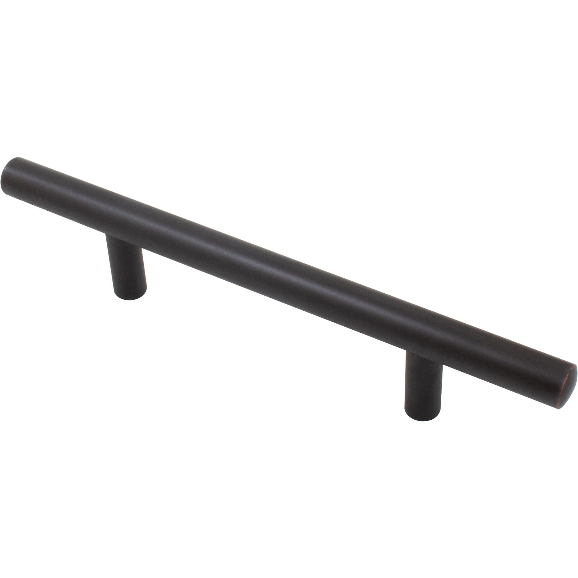 Plated Steel Bar Pull with Rounded Ends, 96 Millimeters, Vintage Bronze