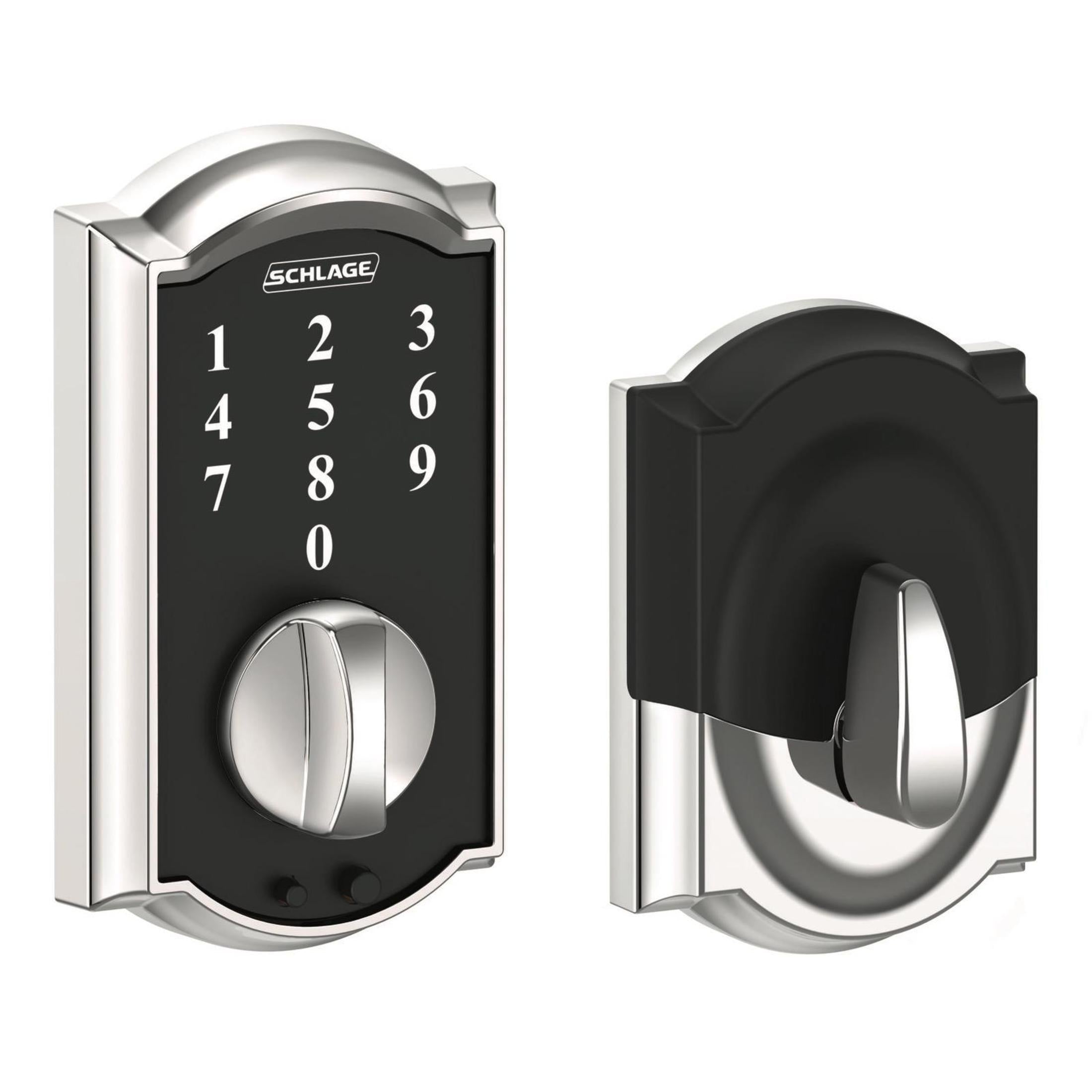 BE375CAM625 12-321 10-116 Camelot Touch Keyless Deadbolt - Polished Chrome