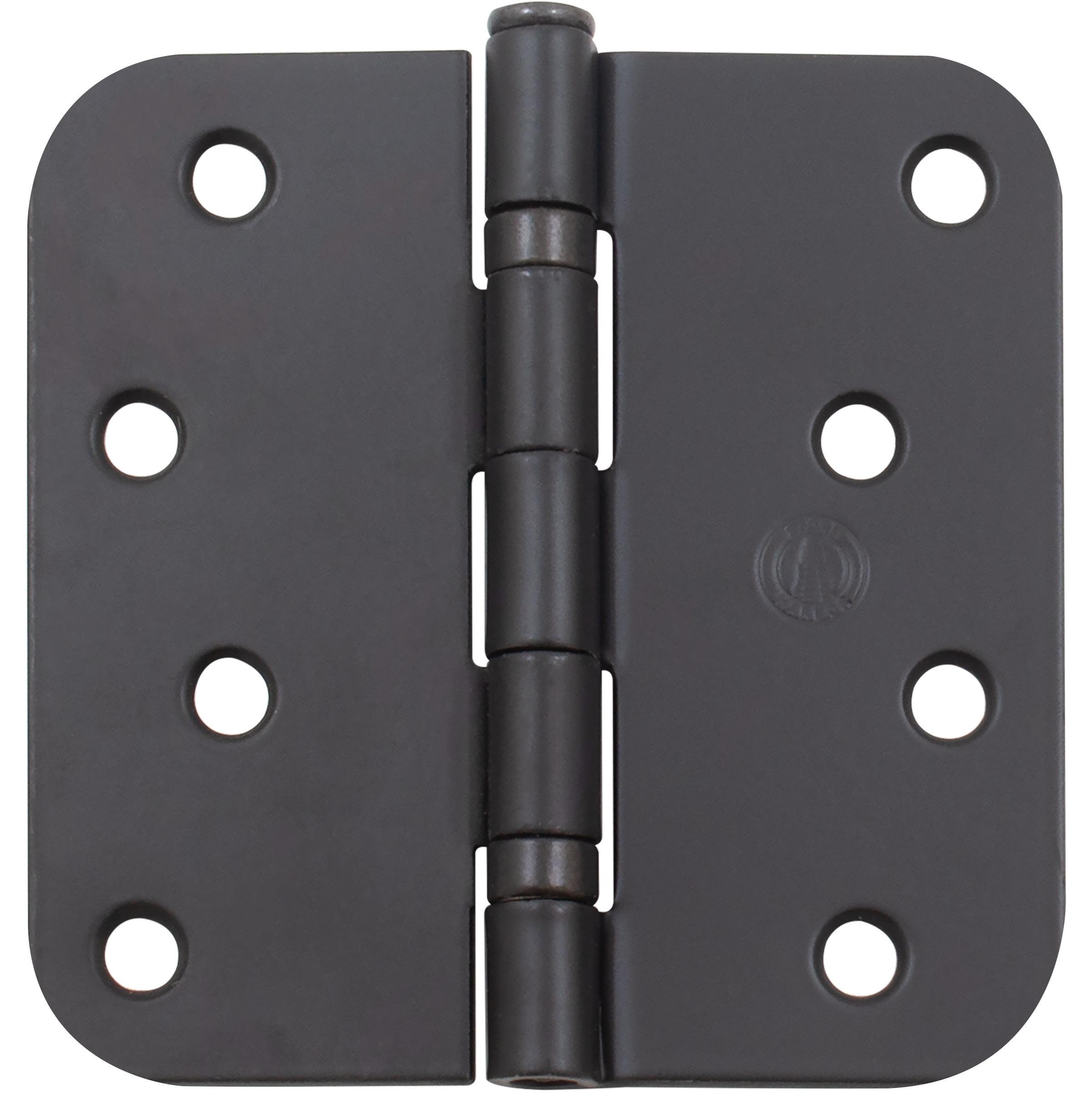 Stone Harbor Hardware 4" Ball-Bearing Door Hinges, 5/8" Radius Corner, Oil-Rubbed Bronze, 3-Pack