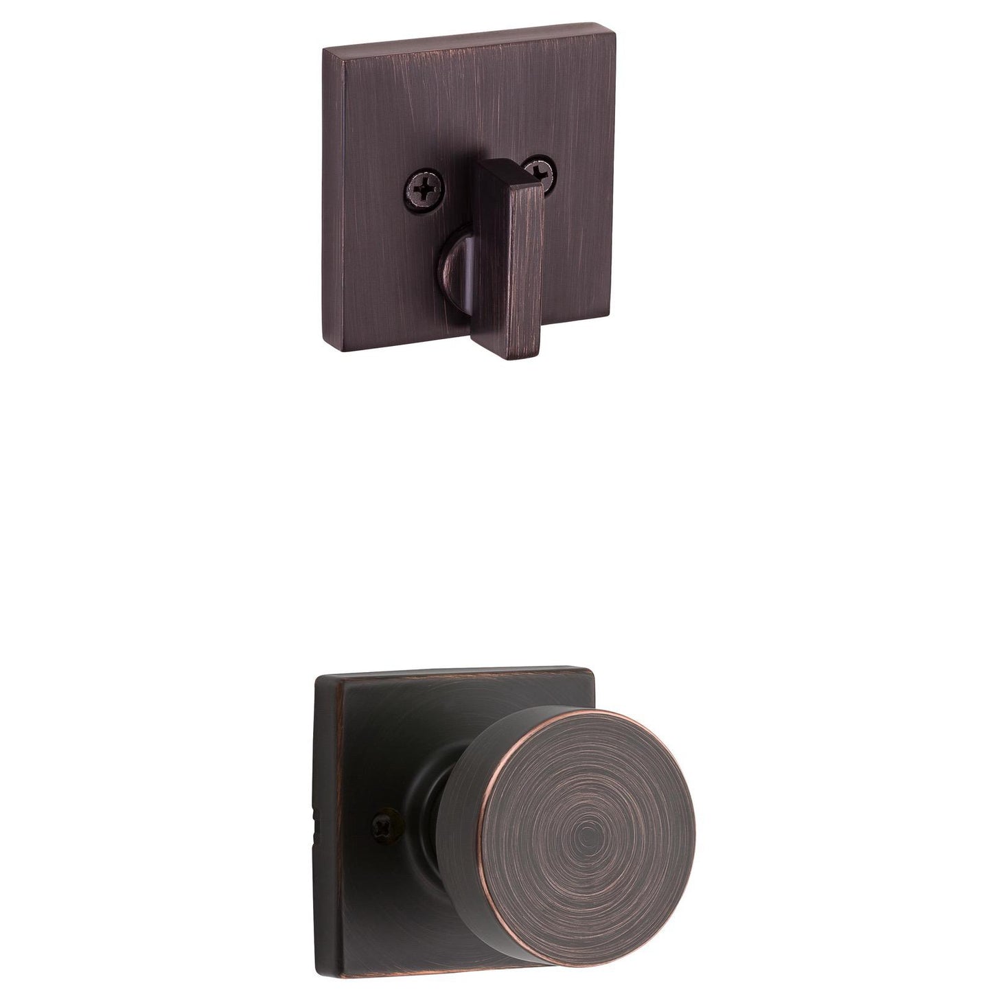 Pismo Knob with Square Trim - 971 Series Handleset Trim - Interior Only