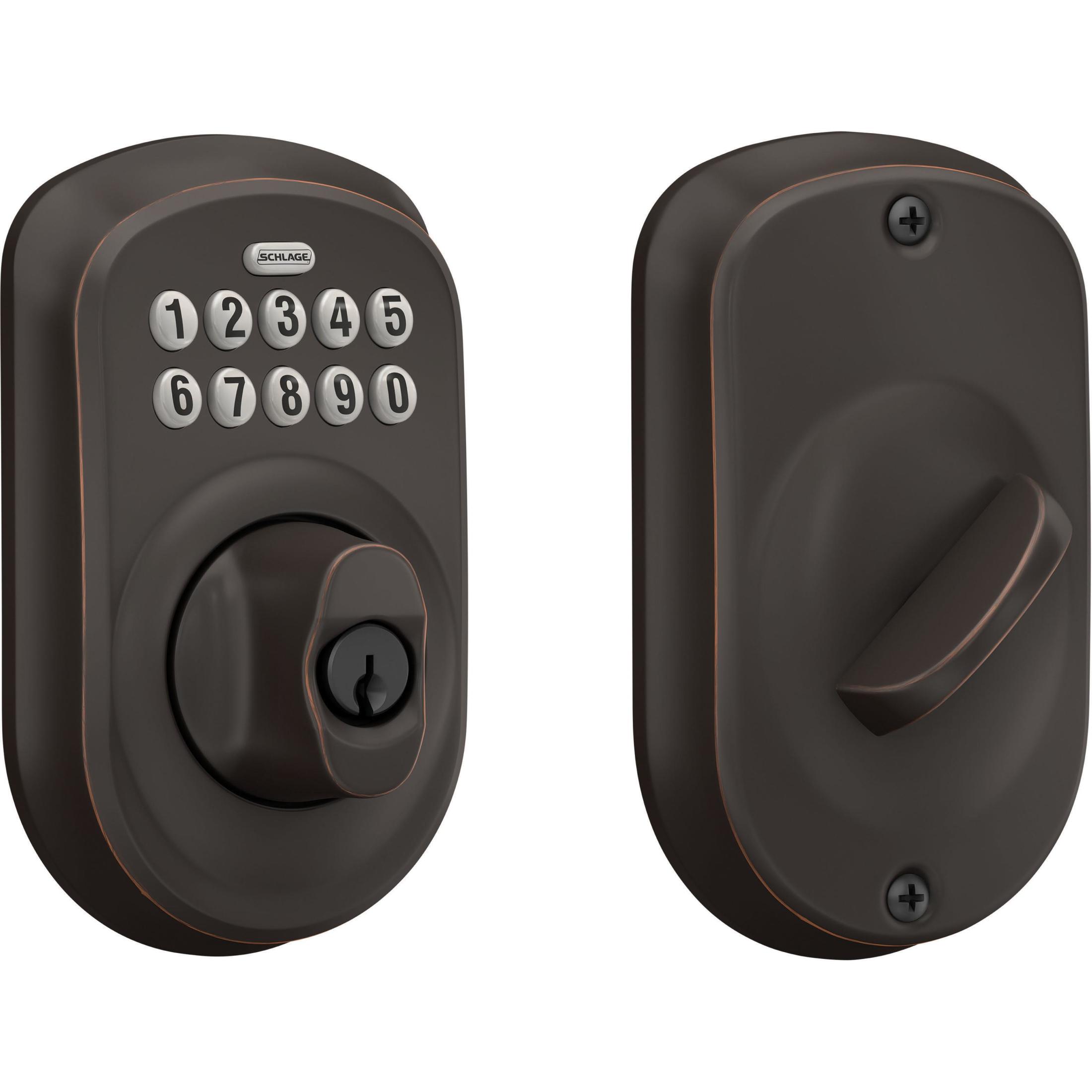 BE365PLY716 12-321 10-116 KD Plymouth Keypad Deadbolt - Aged Bronze