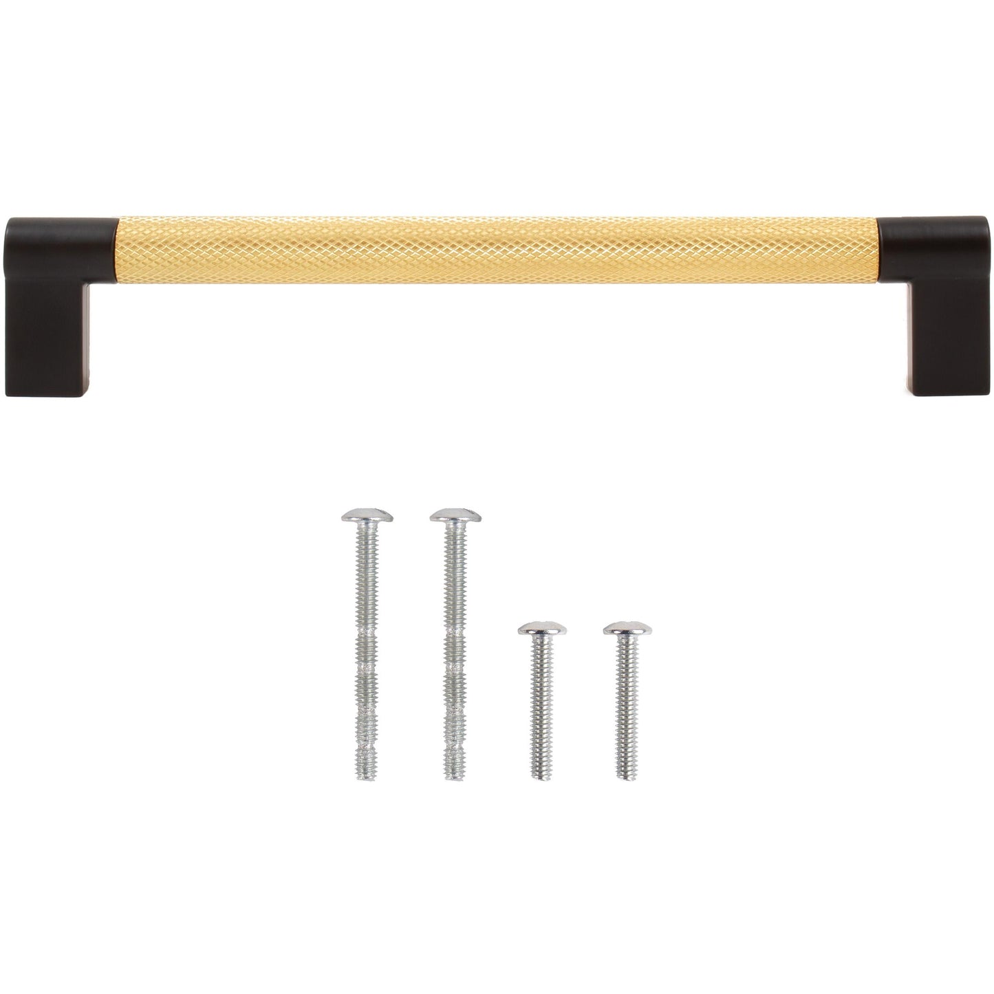 Stone Harbor Hardware Urban Cabinet Pull, 160 Millimeters, Satin Brass with Matte Black Ends