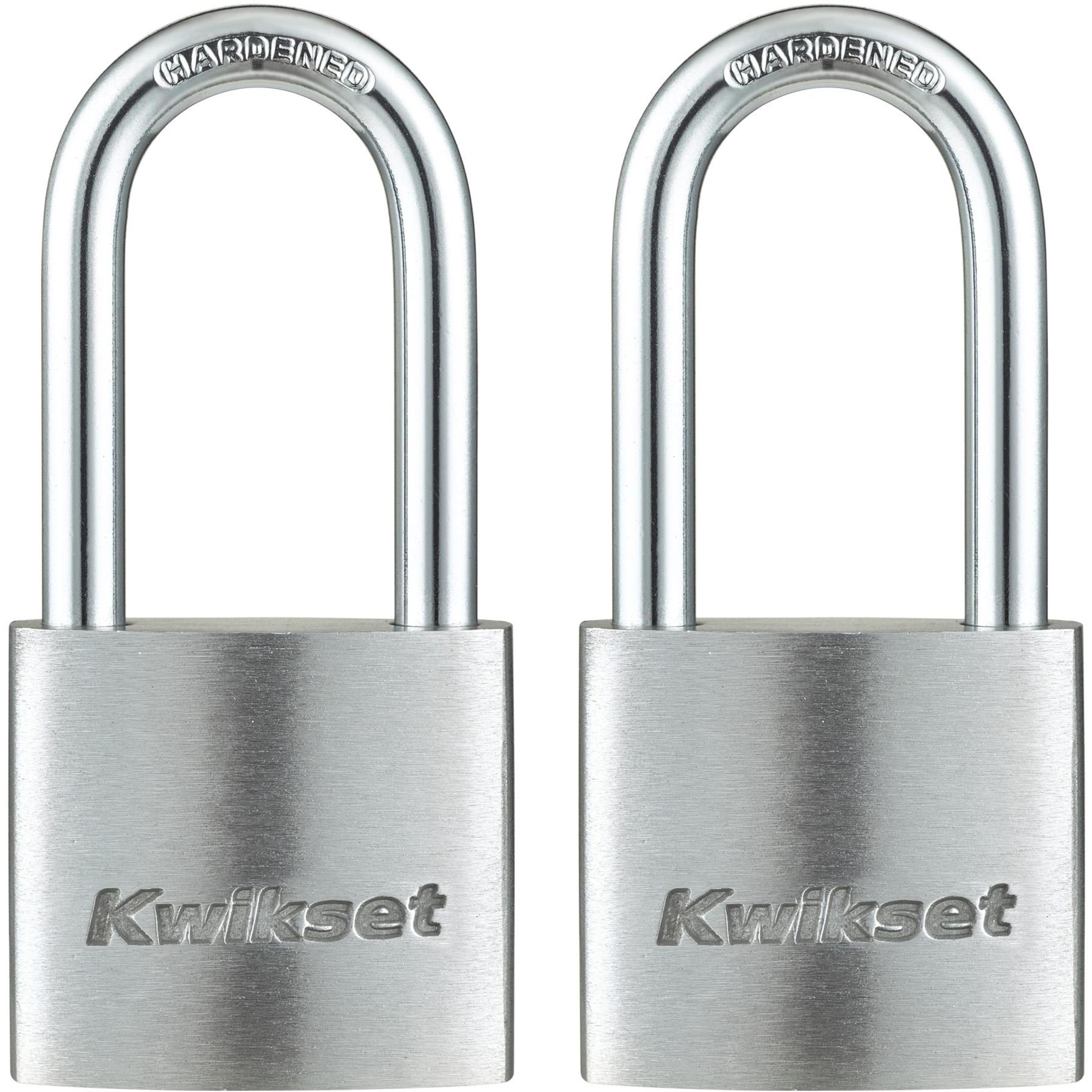 Kwikset 1-1/2" Aluminum Padlock KA with 1-1/2" Shackle, 2-Pack