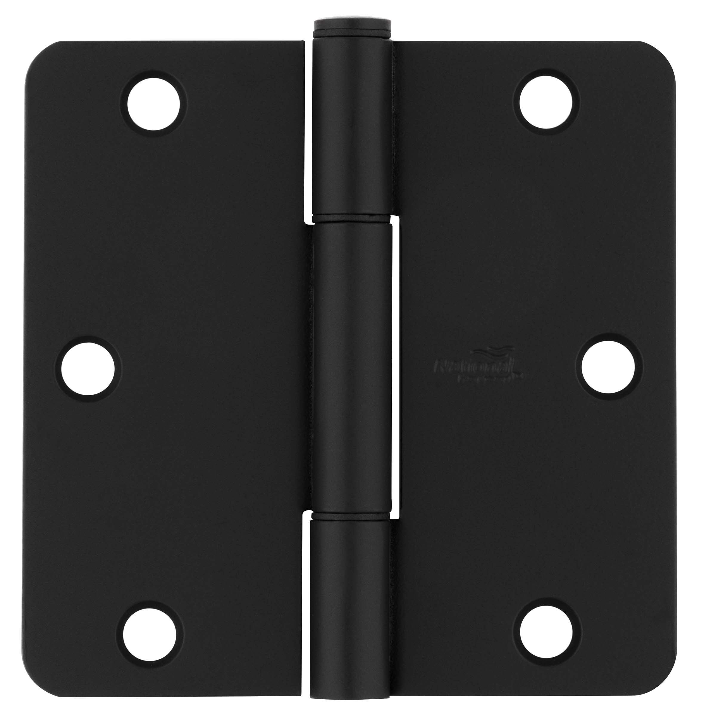National Hardware - 525 3-1/2" 1/4R Squeak Guard Hinge 3/pk - Matte Black