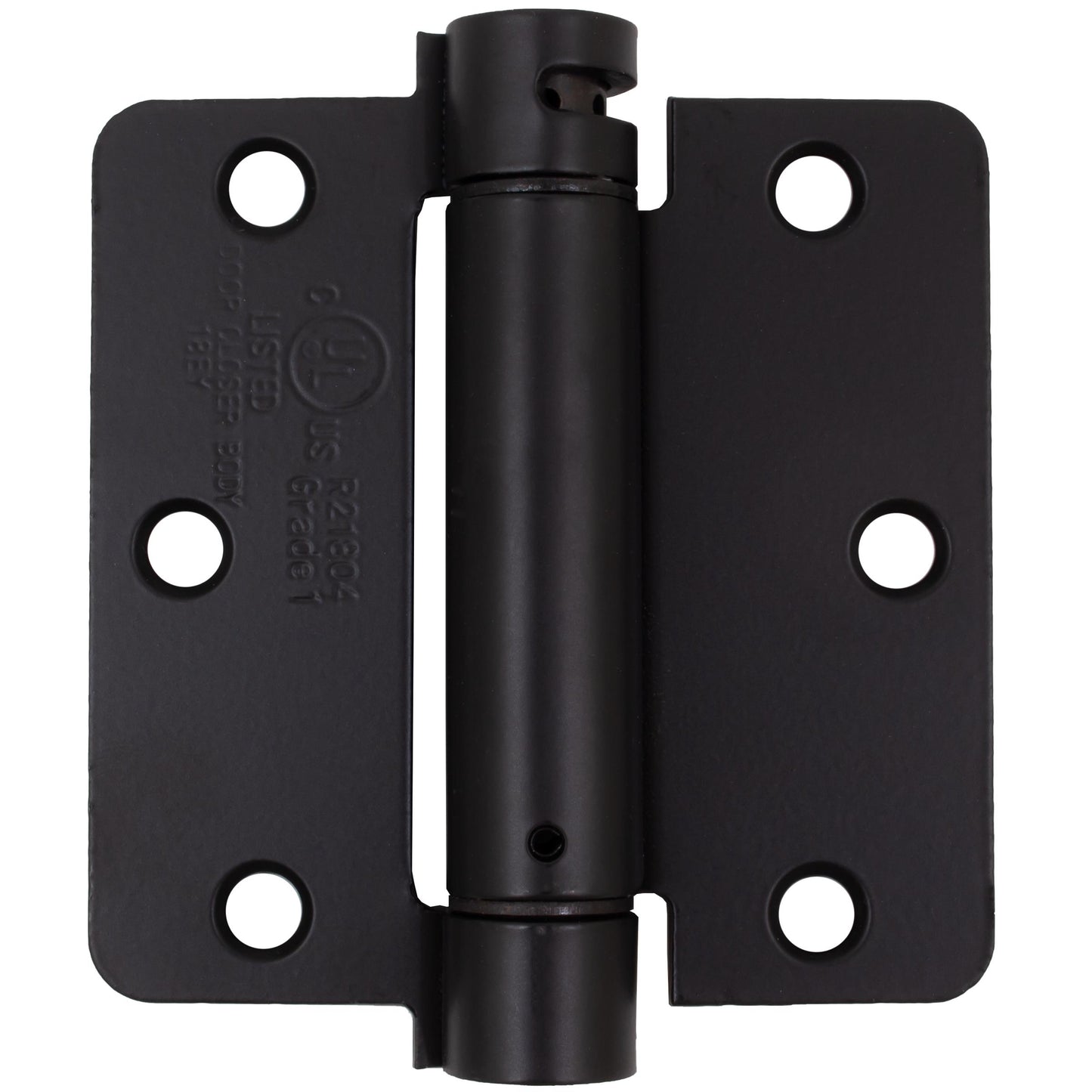 Stone Harbor Hardware Adjustable Spring Hinge, 3-1/2 Inches, 1/4" Radius Corner, Matte Black
