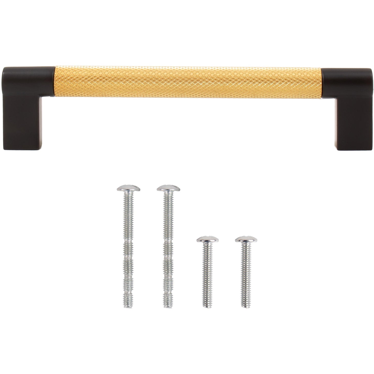 Stone Harbor Hardware Urban Cabinet Pull, 128 Millimeters, Satin Brass with Matte Black Ends