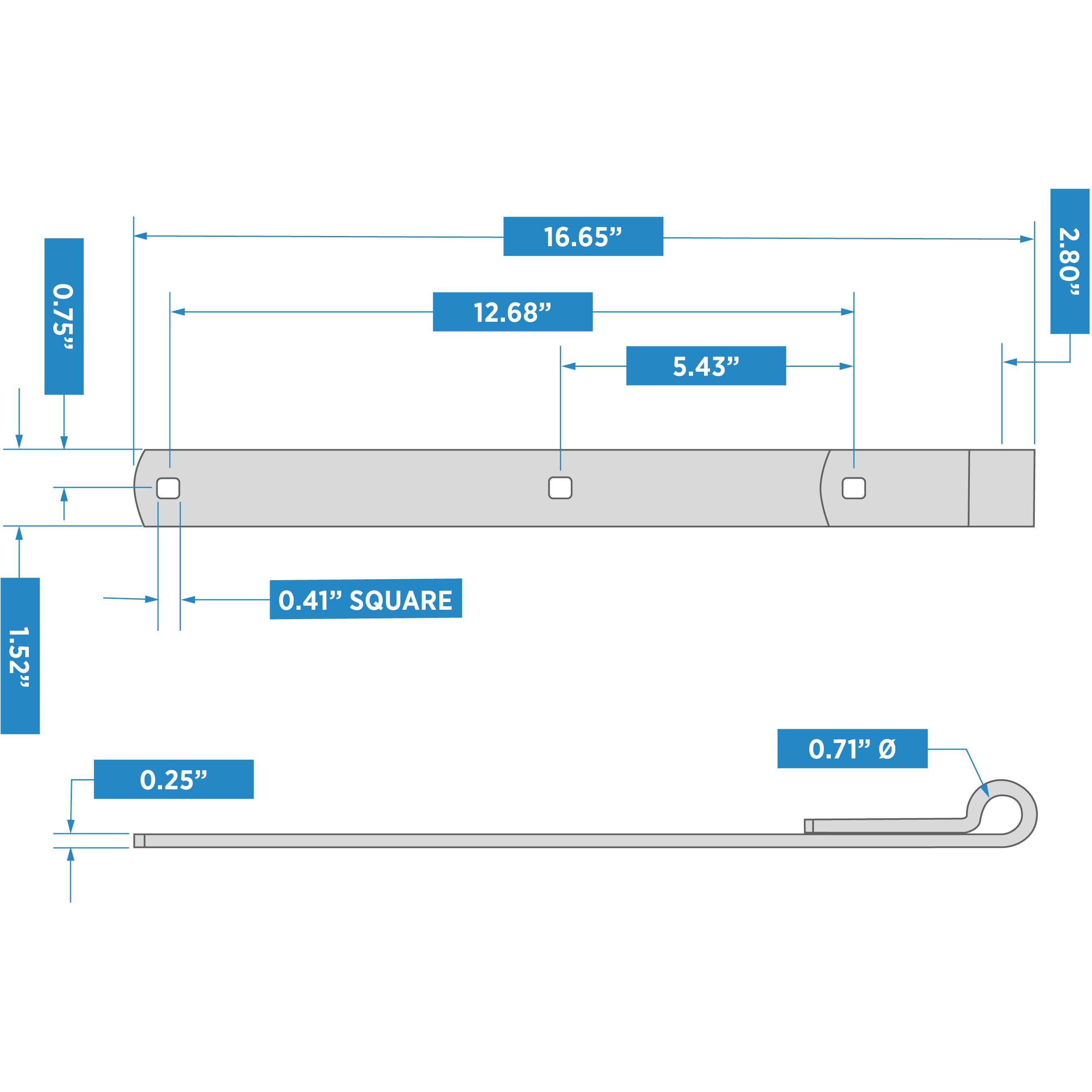 National Hardware - 294BC 16" Hinge Strap - Zinc Plated