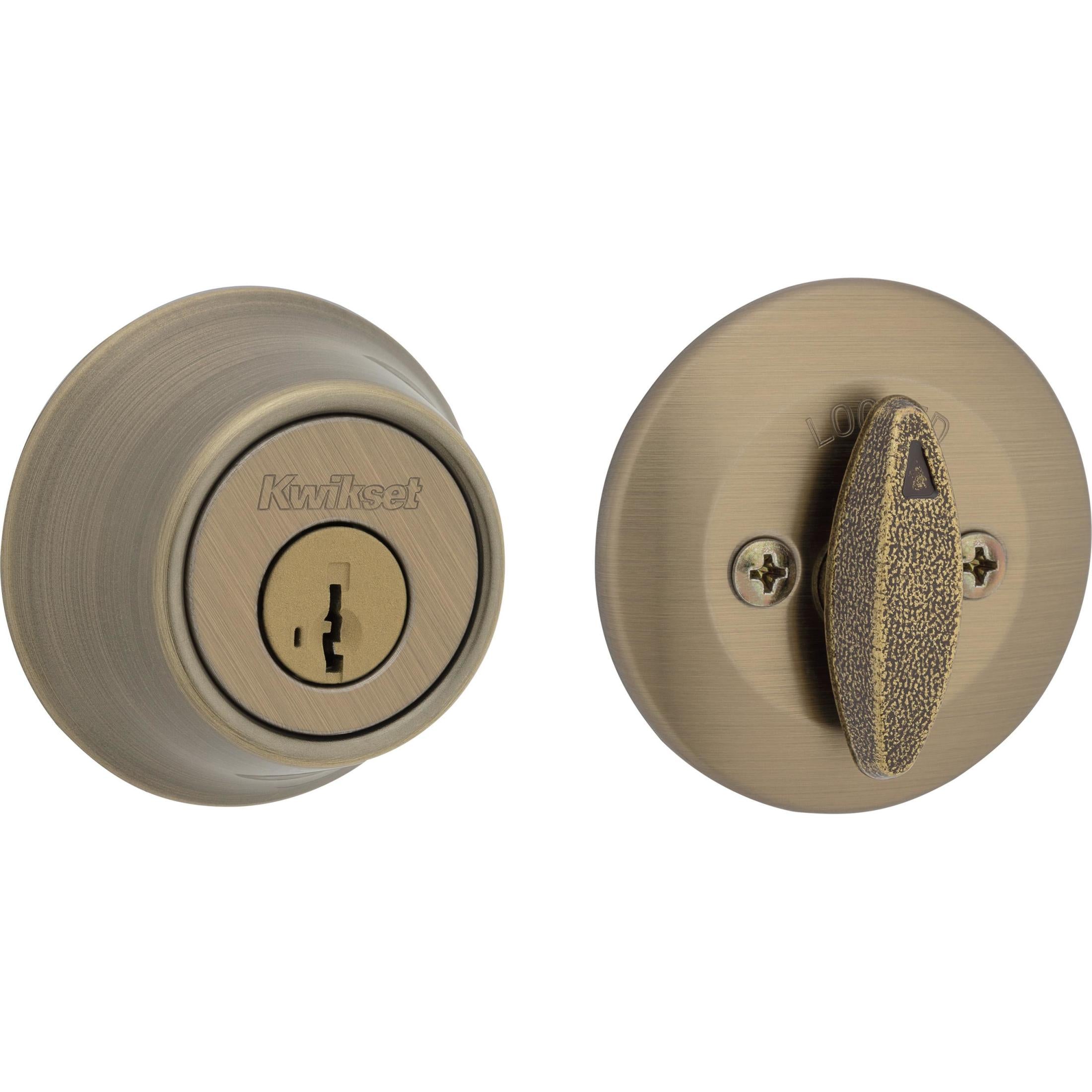 660 5 SMT 6AL STRKP K3 1-Cyl Deadbolt - Antique Brass