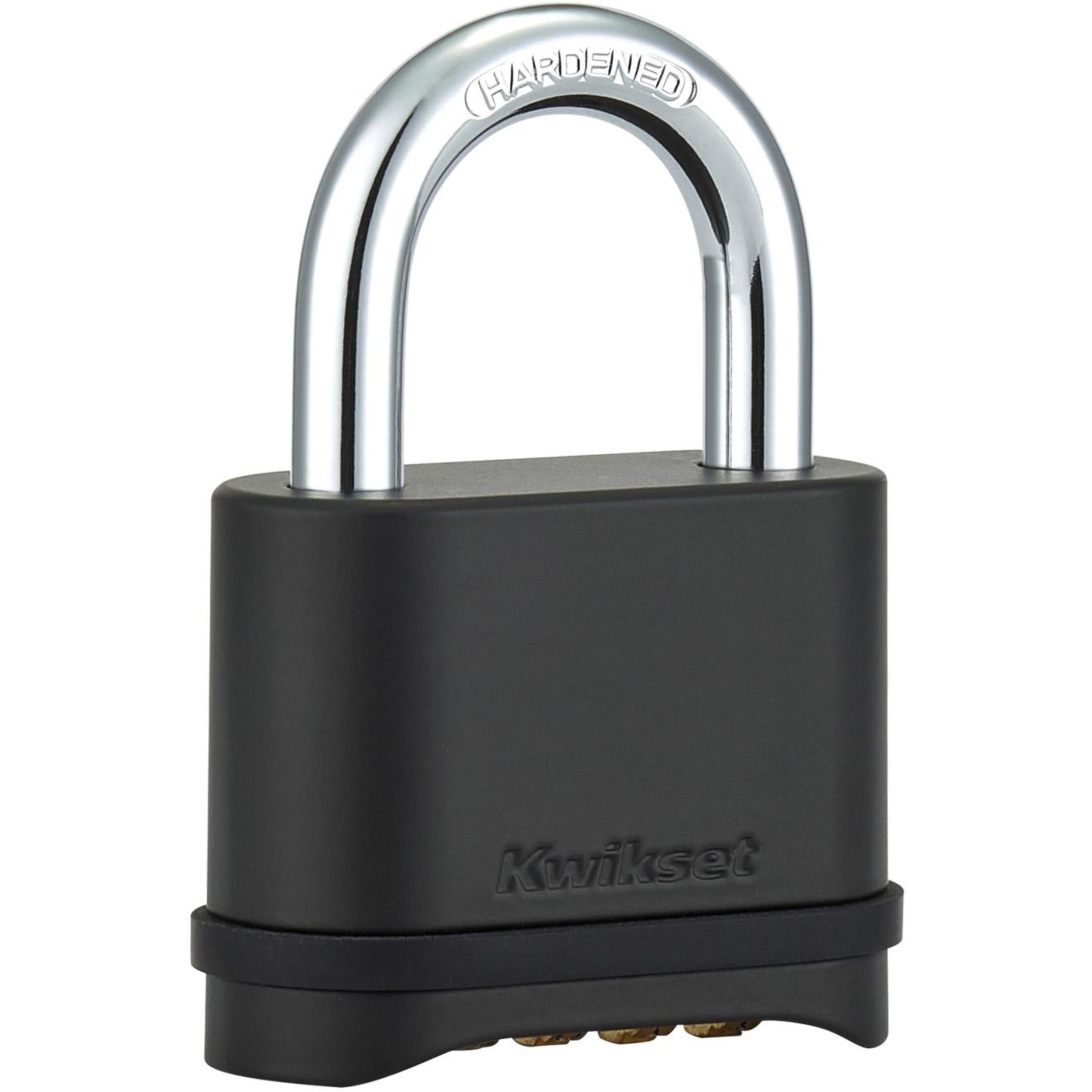 Kwikset 2" Zinc Combination Padlock with 1" Shackle, Black