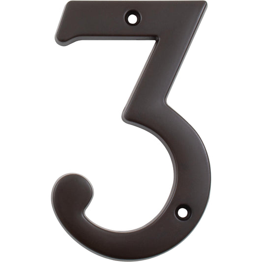 Stone Harbor Hardware Heavy-Duty House Numbers, #3, 4 Inches, Oil-Rubbed Bronze