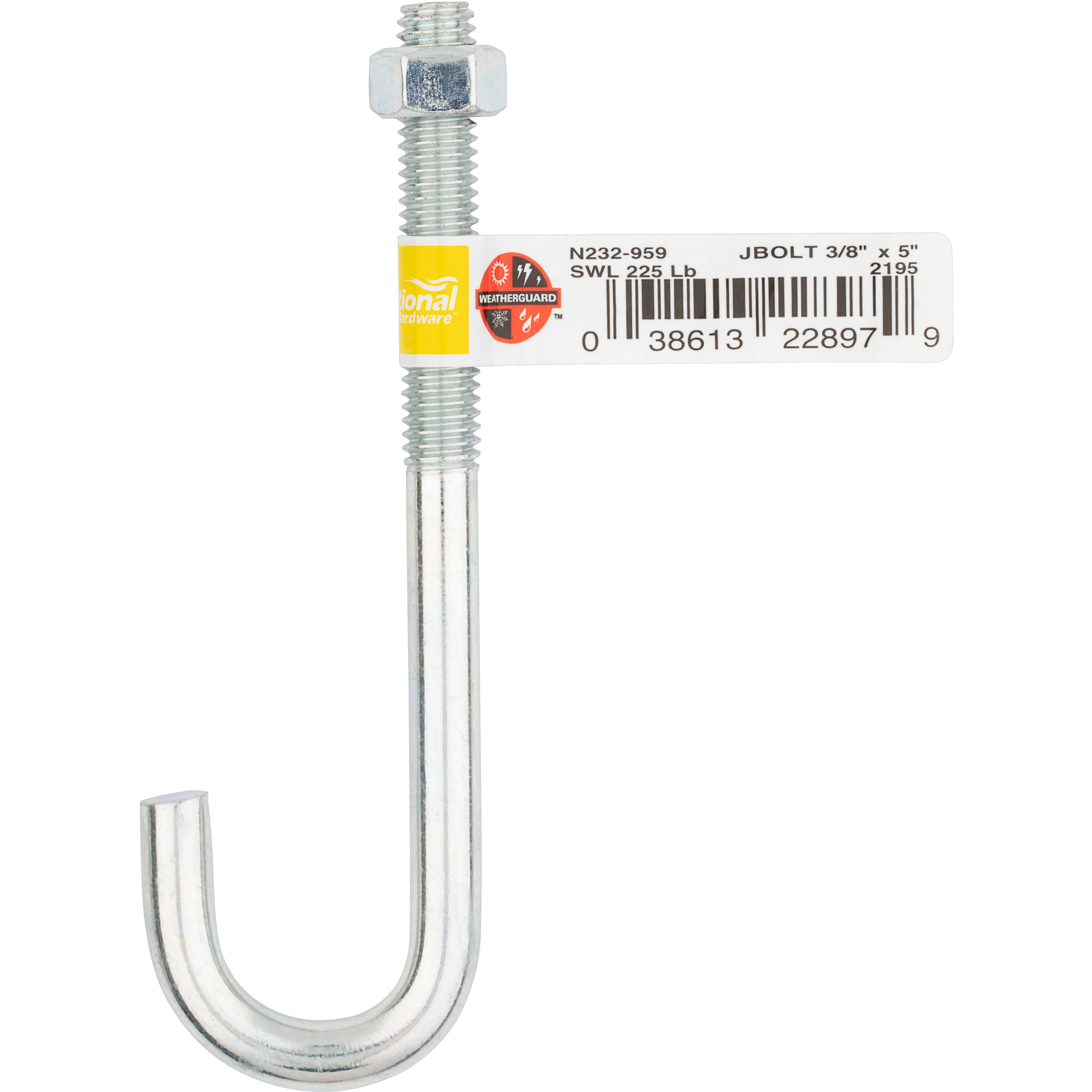 2195BC 3/8" x 5" J-Bolt - Zinc Plated