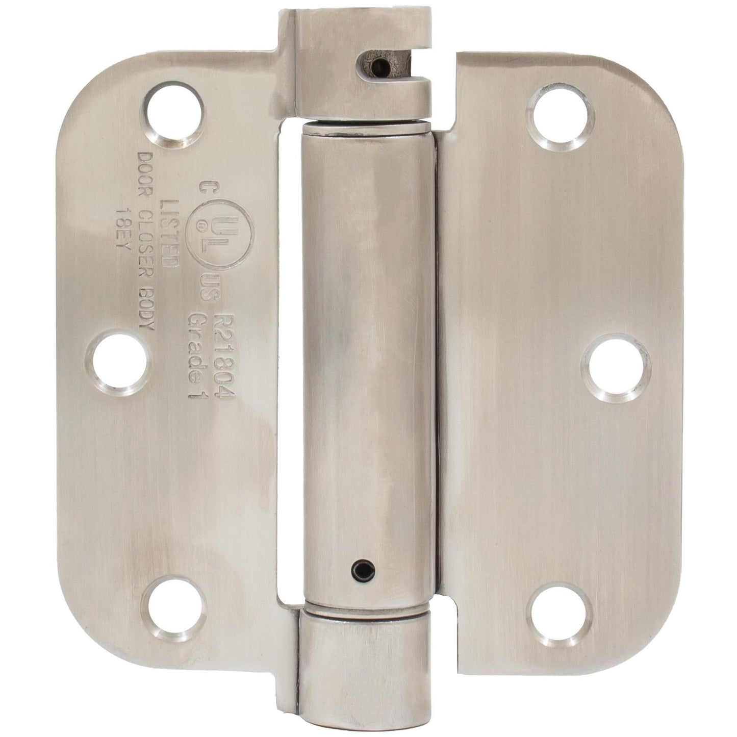 Stone Harbor Hardware Adjustable Spring Hinge, 3-1/2 Inches, 5/8" Radius Corner, Satin Stainless Steel