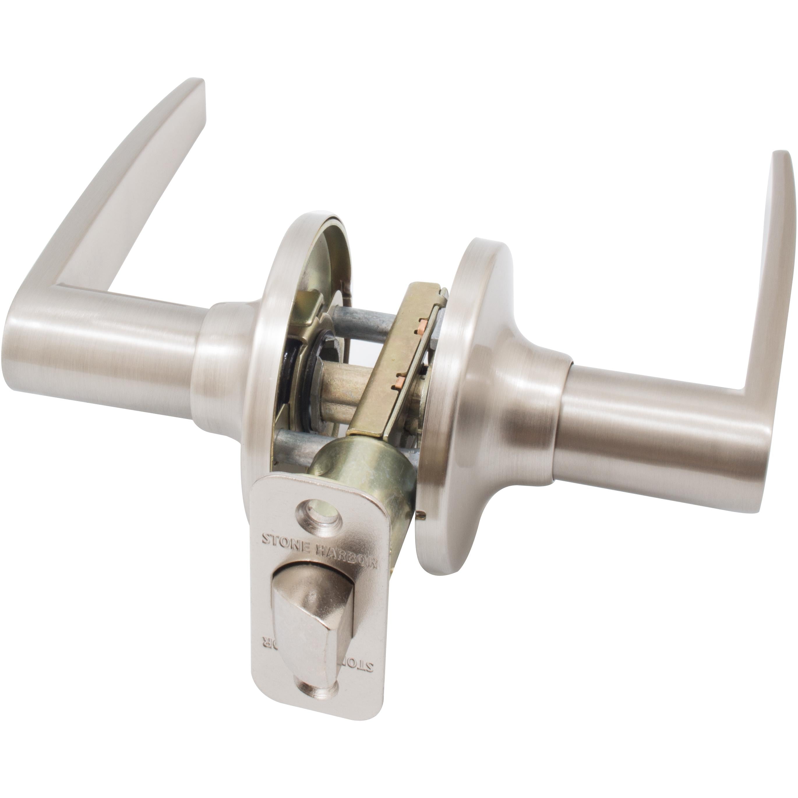 Stone Harbor Hardware Tucson Door Lever, Passage (Hall/Closet) Latch, Satin Nickel