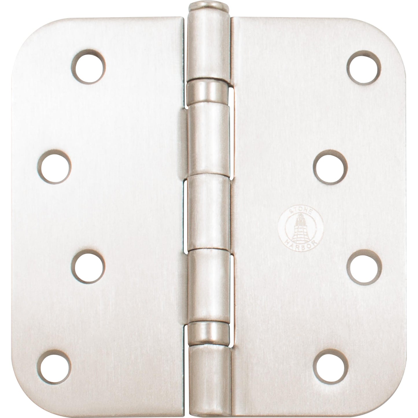 Stone Harbor Hardware 4" Ball-Bearing Door Hinges, 5/8" Radius Corner, Satin Nickel, 3-Pack