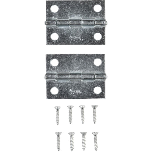 National Hardware - V518 2" Rivet Pin Narrow Hinge 2/pk - Zinc Plated