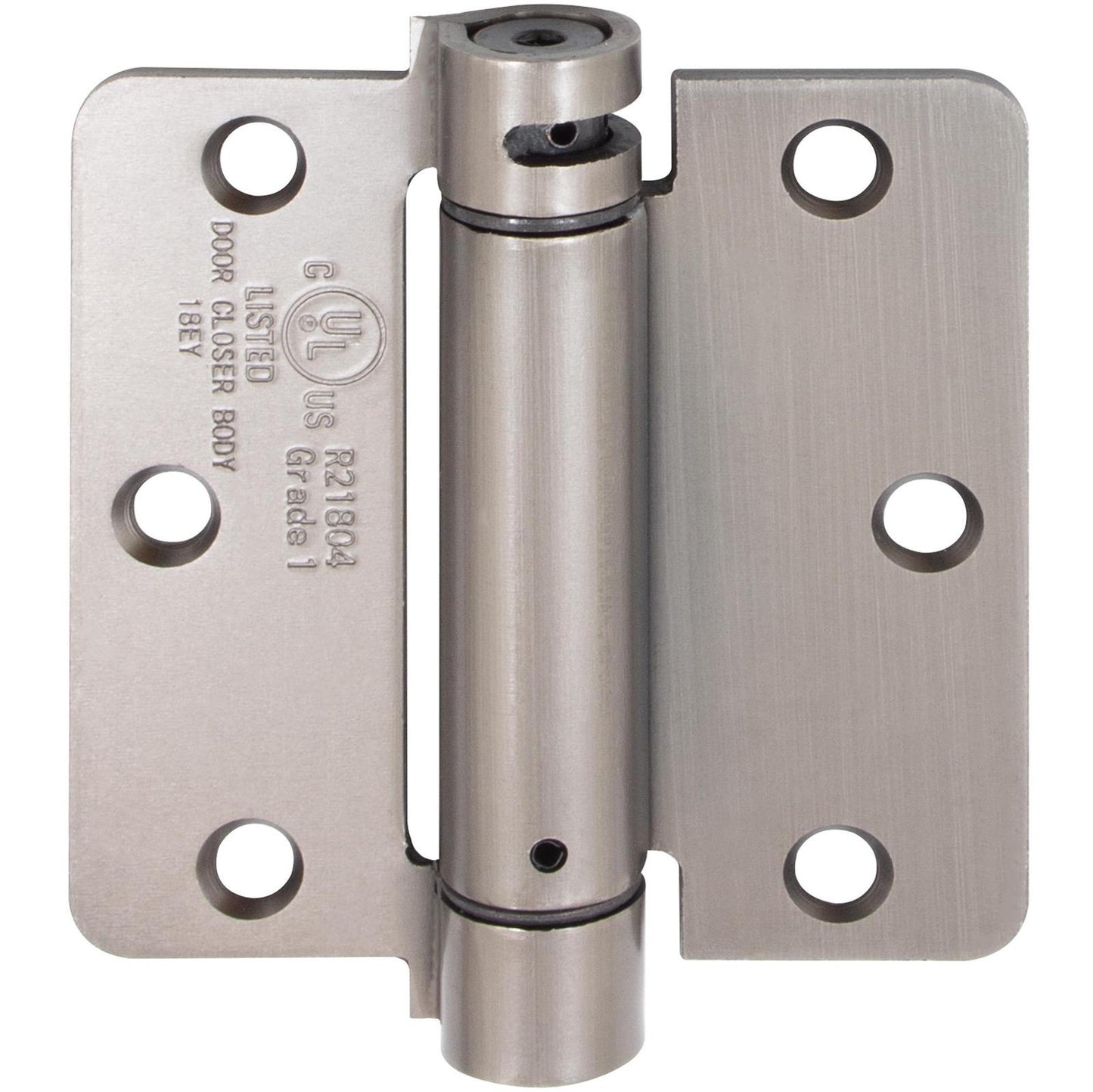 Stone Harbor Hardware Adjustable Spring Hinge, 3-1/2 Inches, 1/4" Radius Corner, Antique Nickel