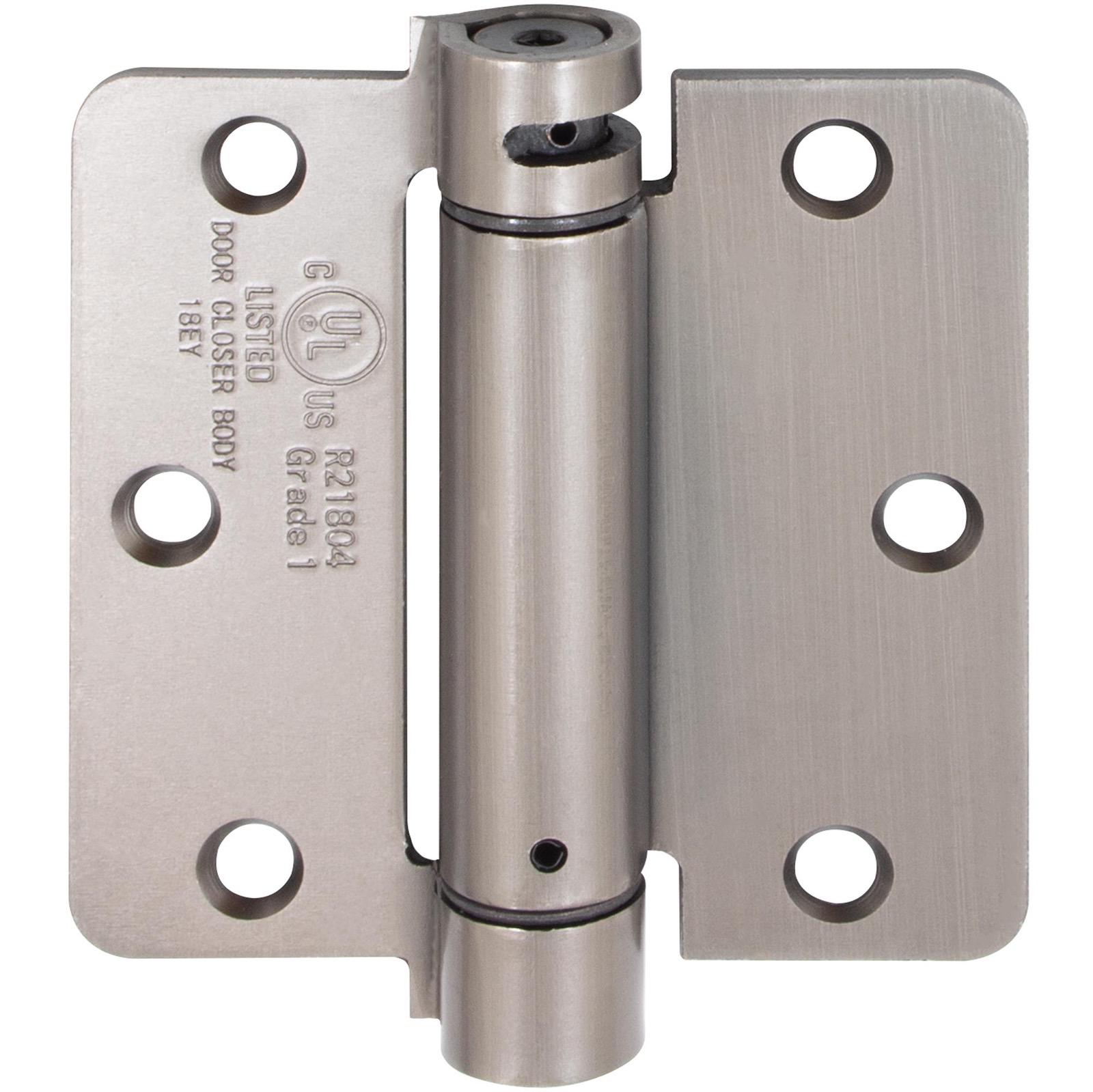 Stone Harbor Hardware Adjustable Spring Hinge, 3-1/2 Inches, 1/4" Radius Corner, Antique Nickel