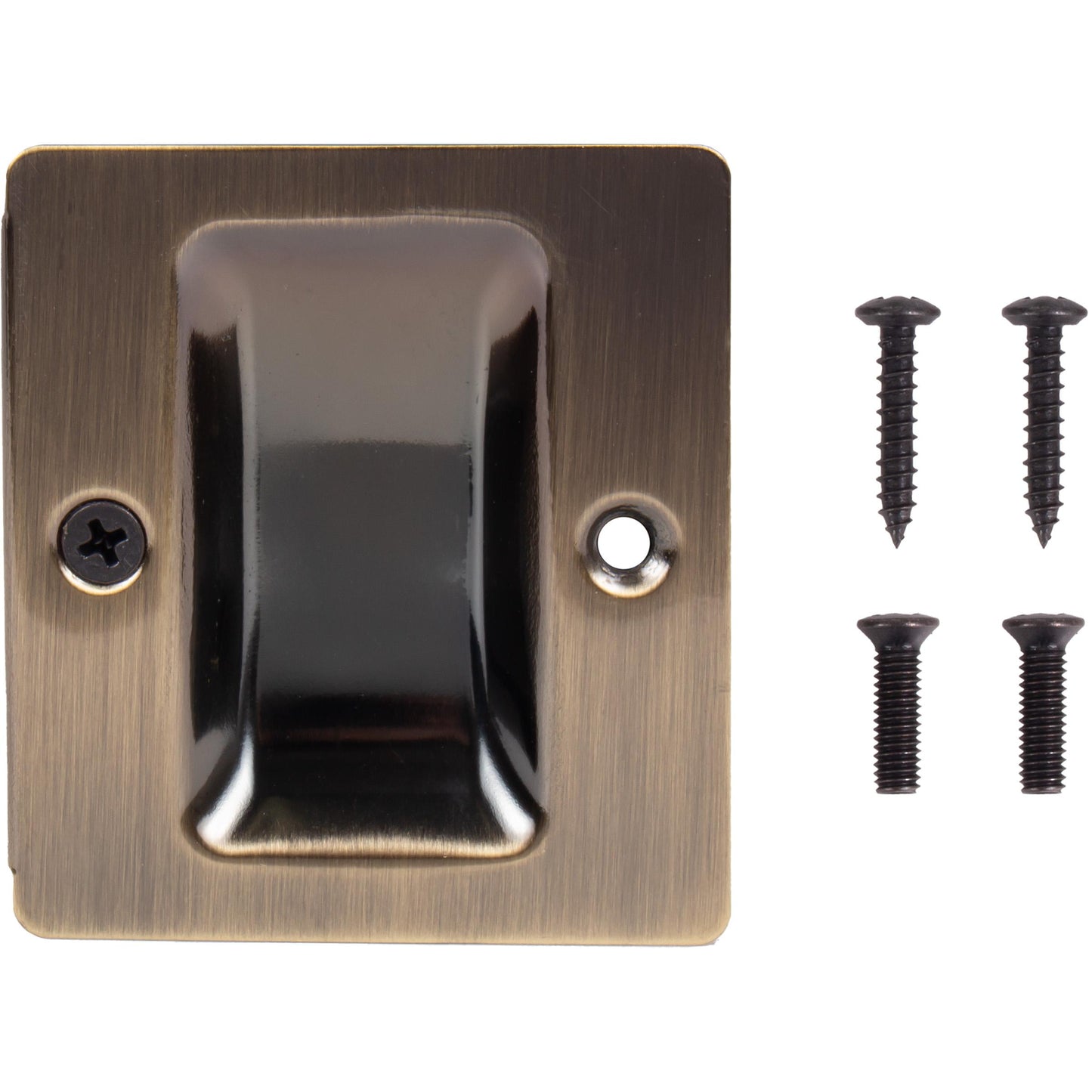 Stone Harbor Hardware Premium Square Pocket Door Lock, Passage Function, Antique Brass