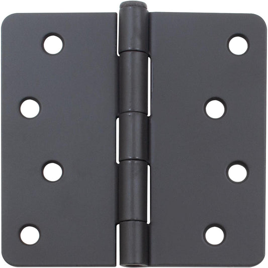 Stone Harbor Hardware Standard Hinge, 4 Inches, 1/4" Radius Corner, Bulk Pack (100 Each), Matte Black