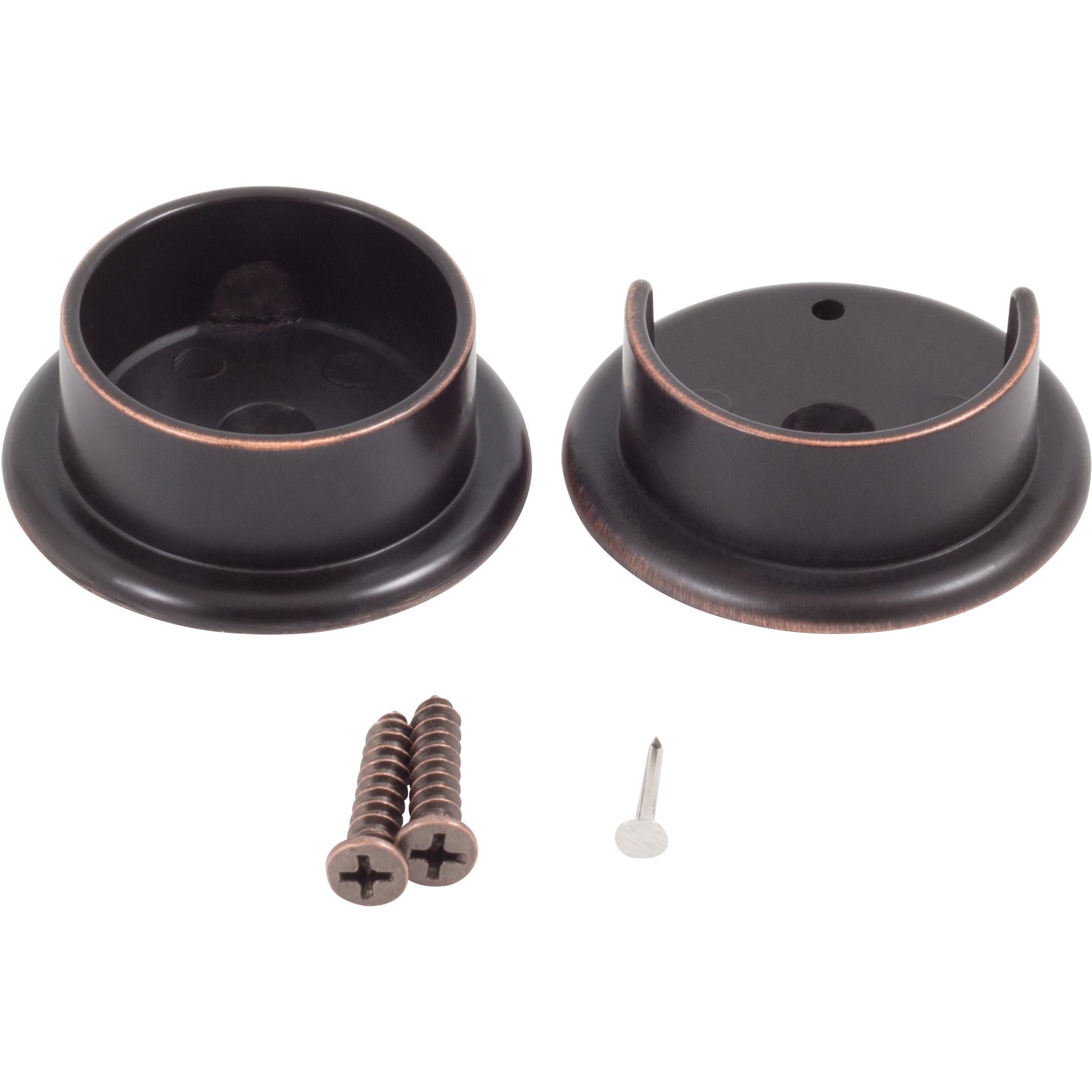 Stone Harbor Hardware Heavy-Duty Metal Pole Sockets, Fits Poles up to 1-3/8" Diameter, Dark Bronze