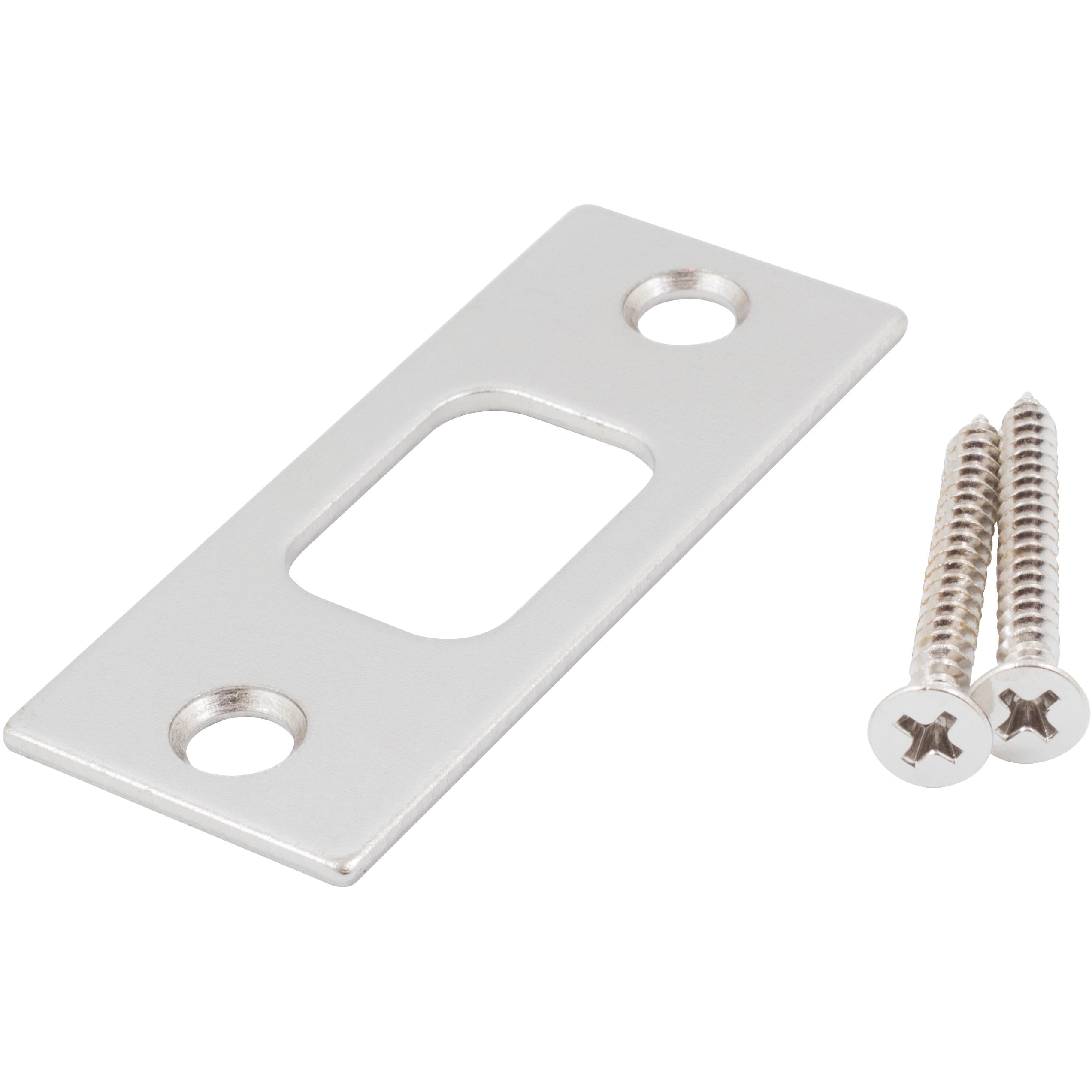 Square Corner Deadbolt Strike Plate, 1-1/8" x 2-3/4", 2-1/8" Center-to-Center
