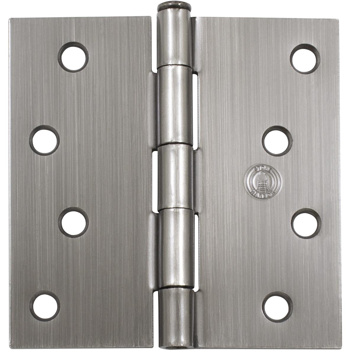 Stone Harbor Hardware 4" Door Hinges, Square Corner, Antique Nickel, 2-Pack