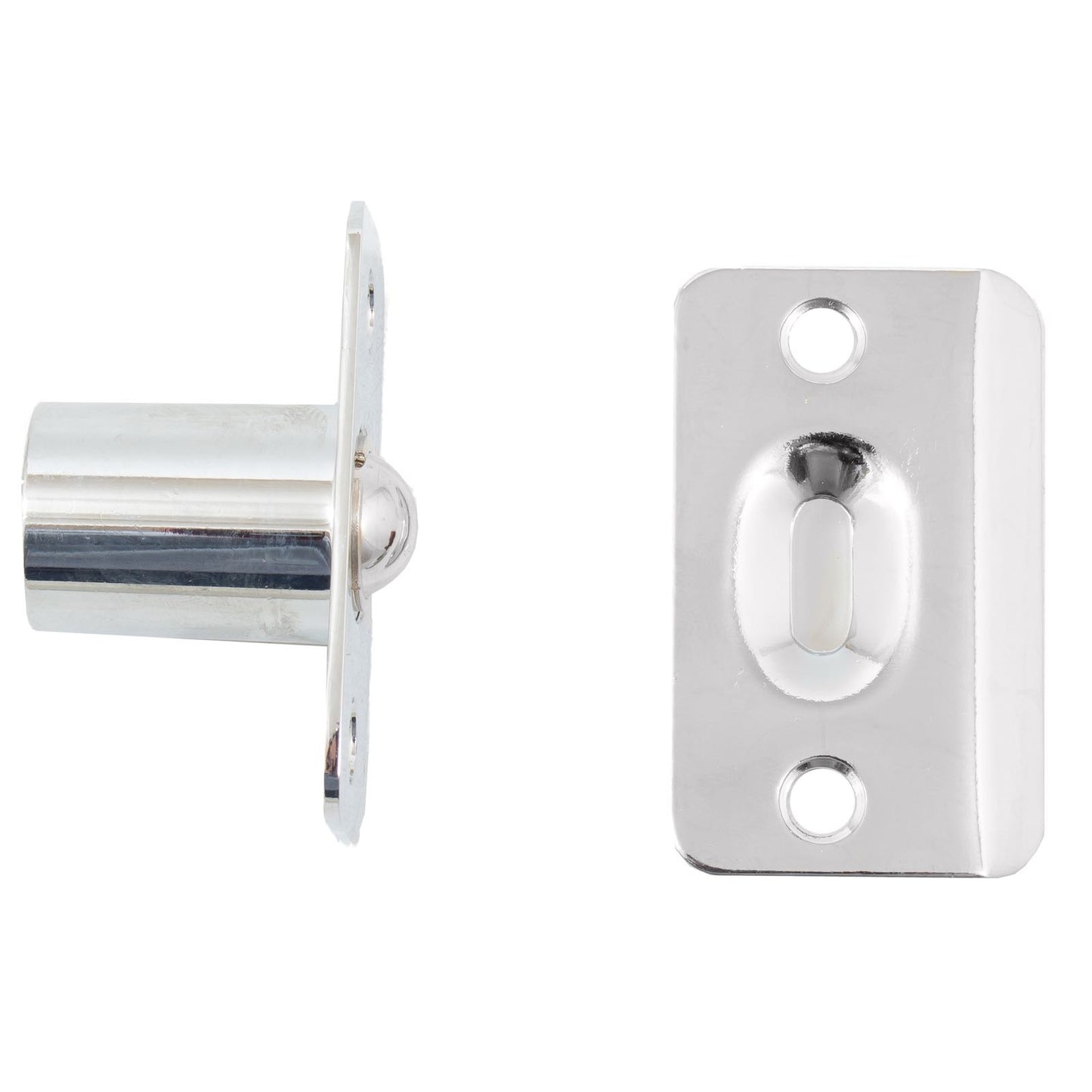 Stone Harbor Hardware Round Corner Single Adjust Ball Catch, Polished Chrome