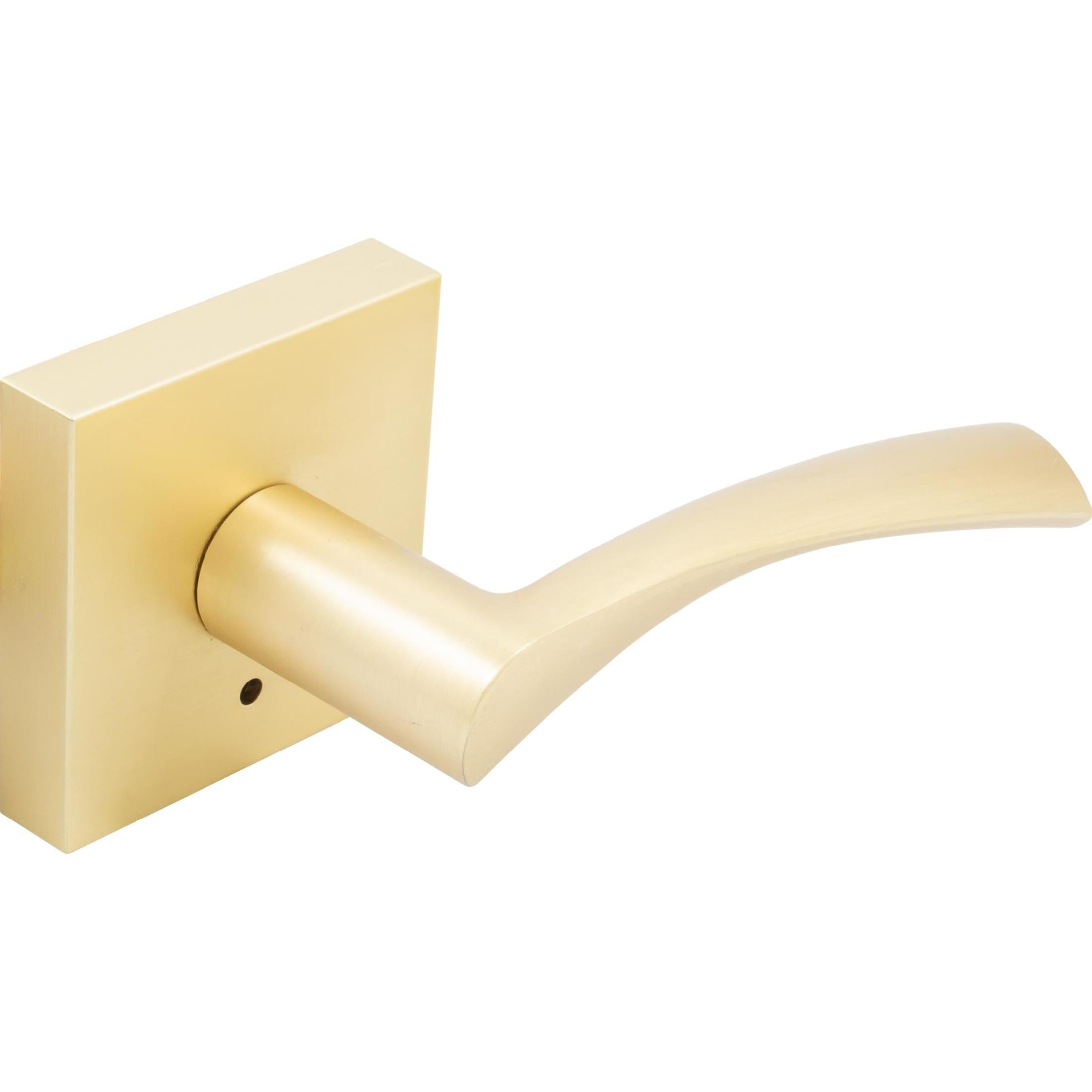 Turin Door Lever with Square Rosette Privacy (Bed/Bath) Function