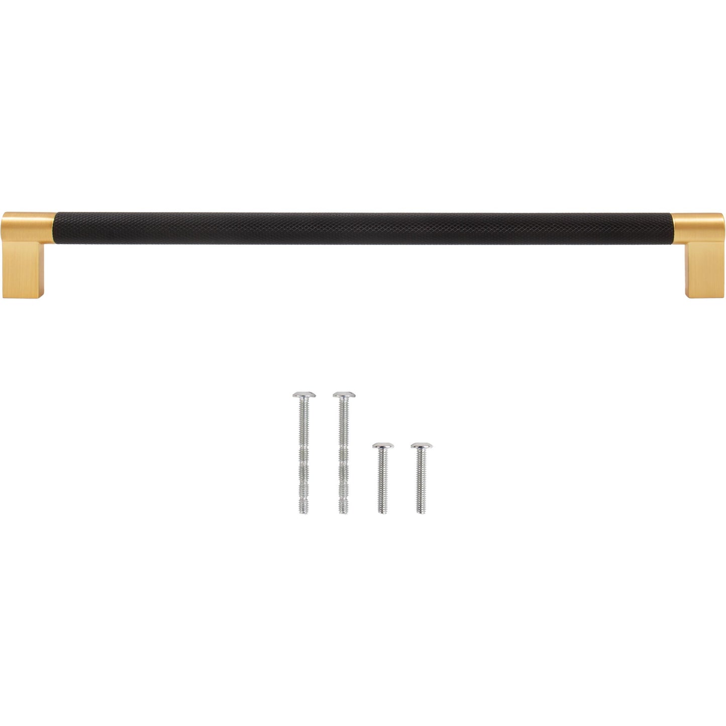 Stone Harbor Hardware Urban Cabinet Pull, 256 Millimeters, Matte Black with Satin Brass Ends