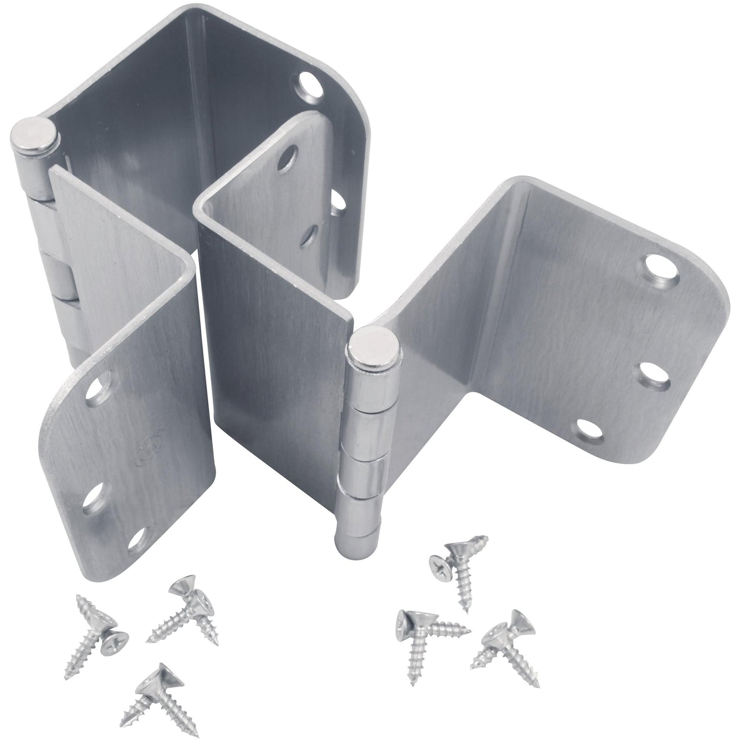 Stone Harbor Hardware Swing Clear Offset Hinge, 3-1/2 Inches, 5/8" Radius Corner, Fits Doors 1-3/8" to 1-3/4" Thick, 2-Pack, Satin Chrome