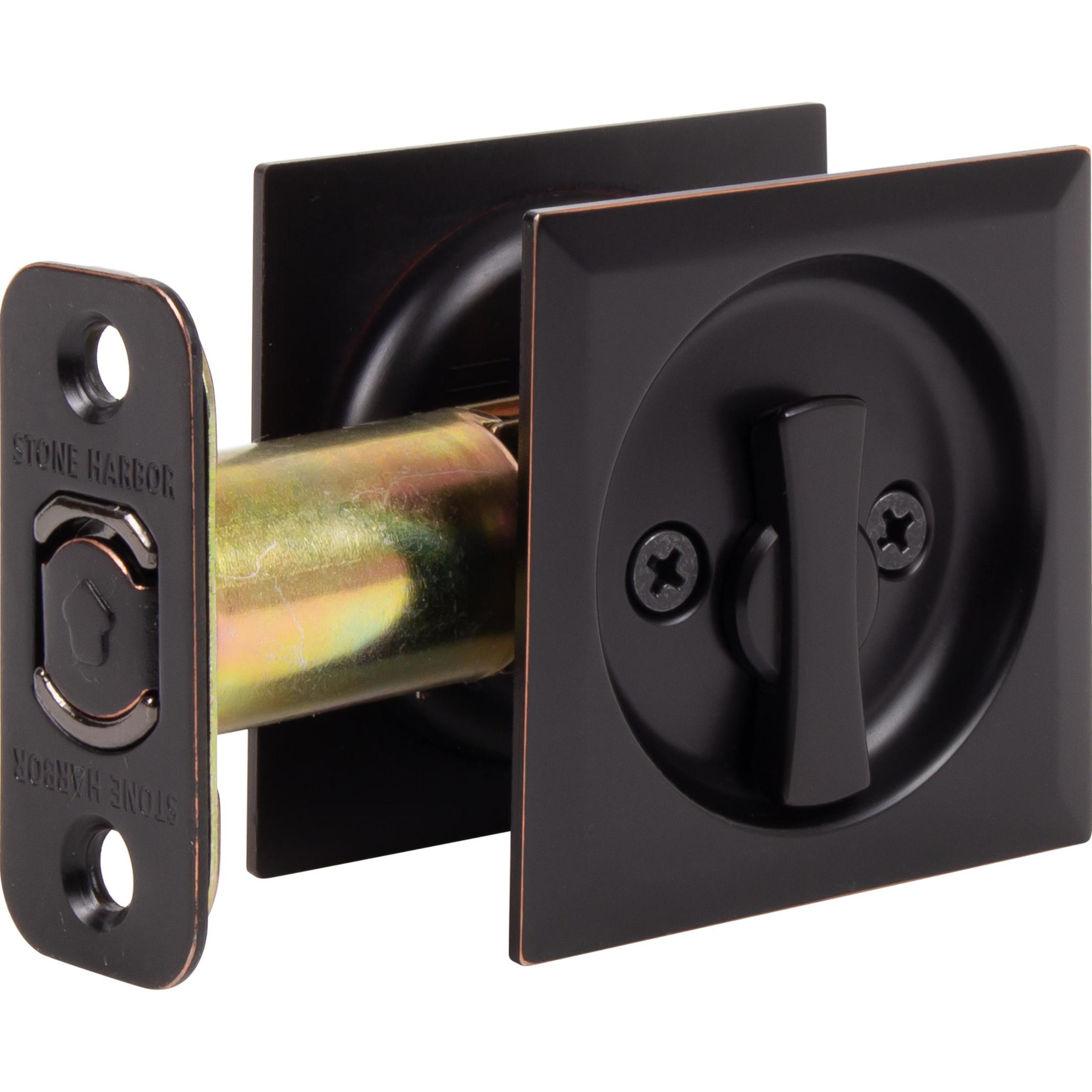 Contemporary Square Pocket Door Lock Privacy