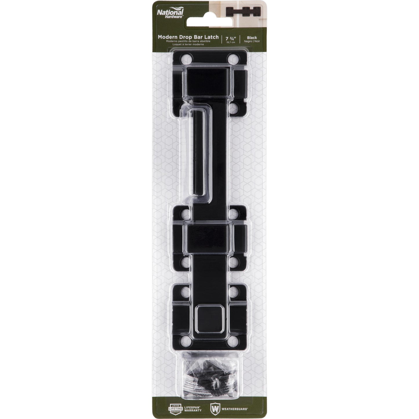 V1108 Modern Drop Bar Latch - Black
