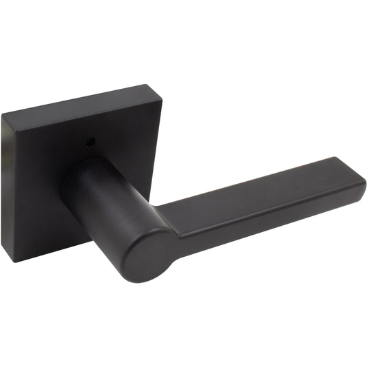 Stone Harbor Hardware Vienna Door Lever with Square Rosette, Privacy (Bed/Bath) Latch, Matte Black