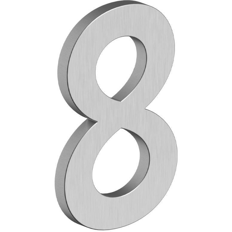House Number 8 with Risers (B Series) - Stainless Steel