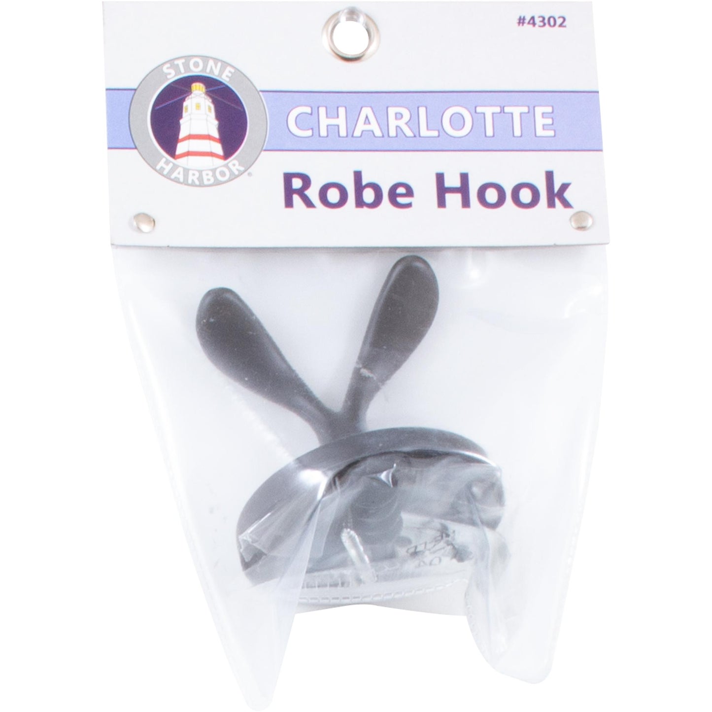 Stone Harbor Hardware Charlotte Robe Hook, Matte Black