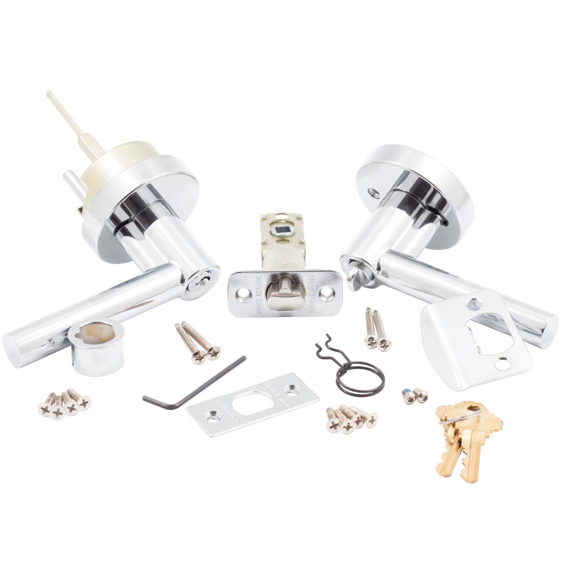 Zurich Door Lever with Round Rosette, Entry Function