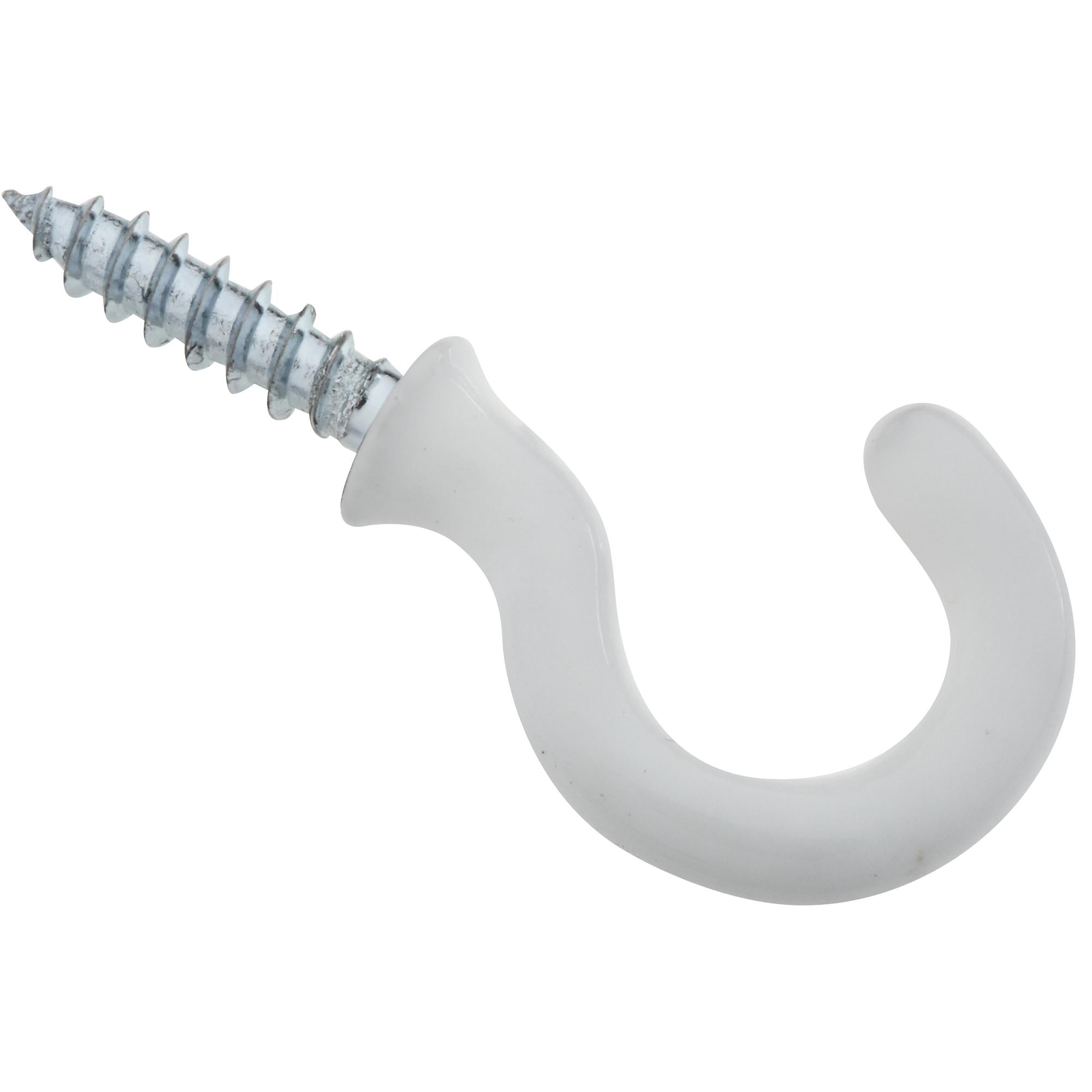 National Hardware - N259-184 VS2020, 3/4" Cup Hooks in White Vinyl, 50 pack