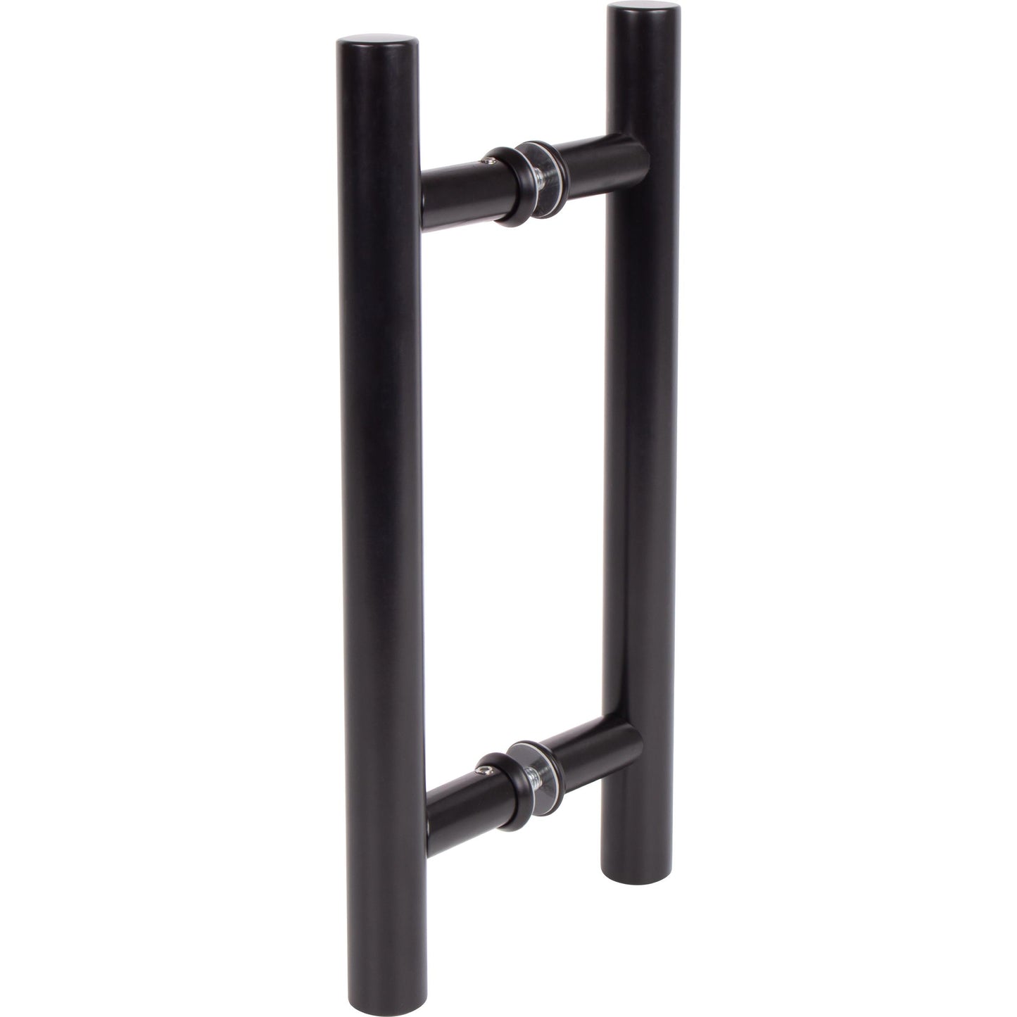 Stone Harbor Hardware Sliding Door Double-Sided Round Bar Pull Set, 12 Inches, Matte Black