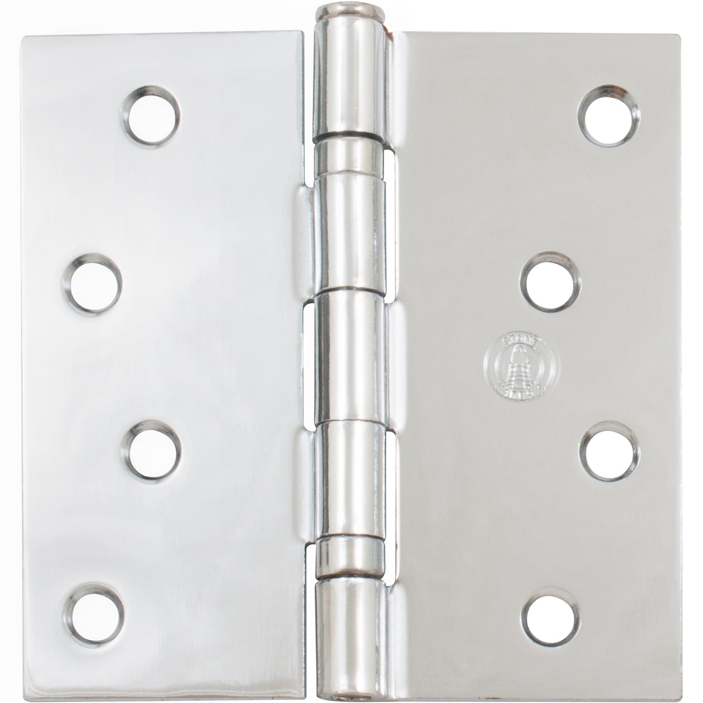 Stone Harbor Hardware 4" Ball-Bearing Door Hinges, Square Corner, Polished Chrome, 2-Pack